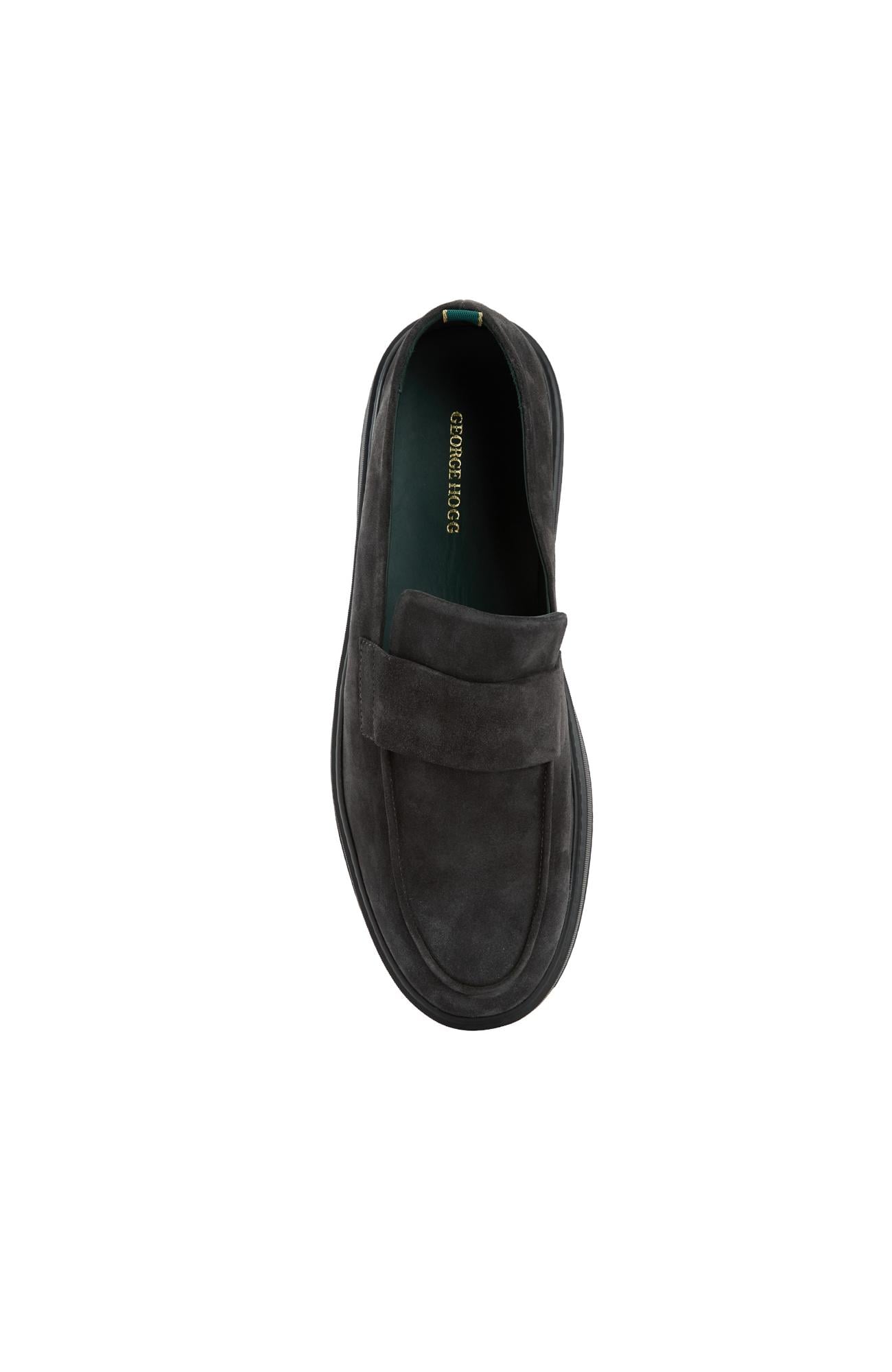 George Hogg Erkek Gri Süet Loafer