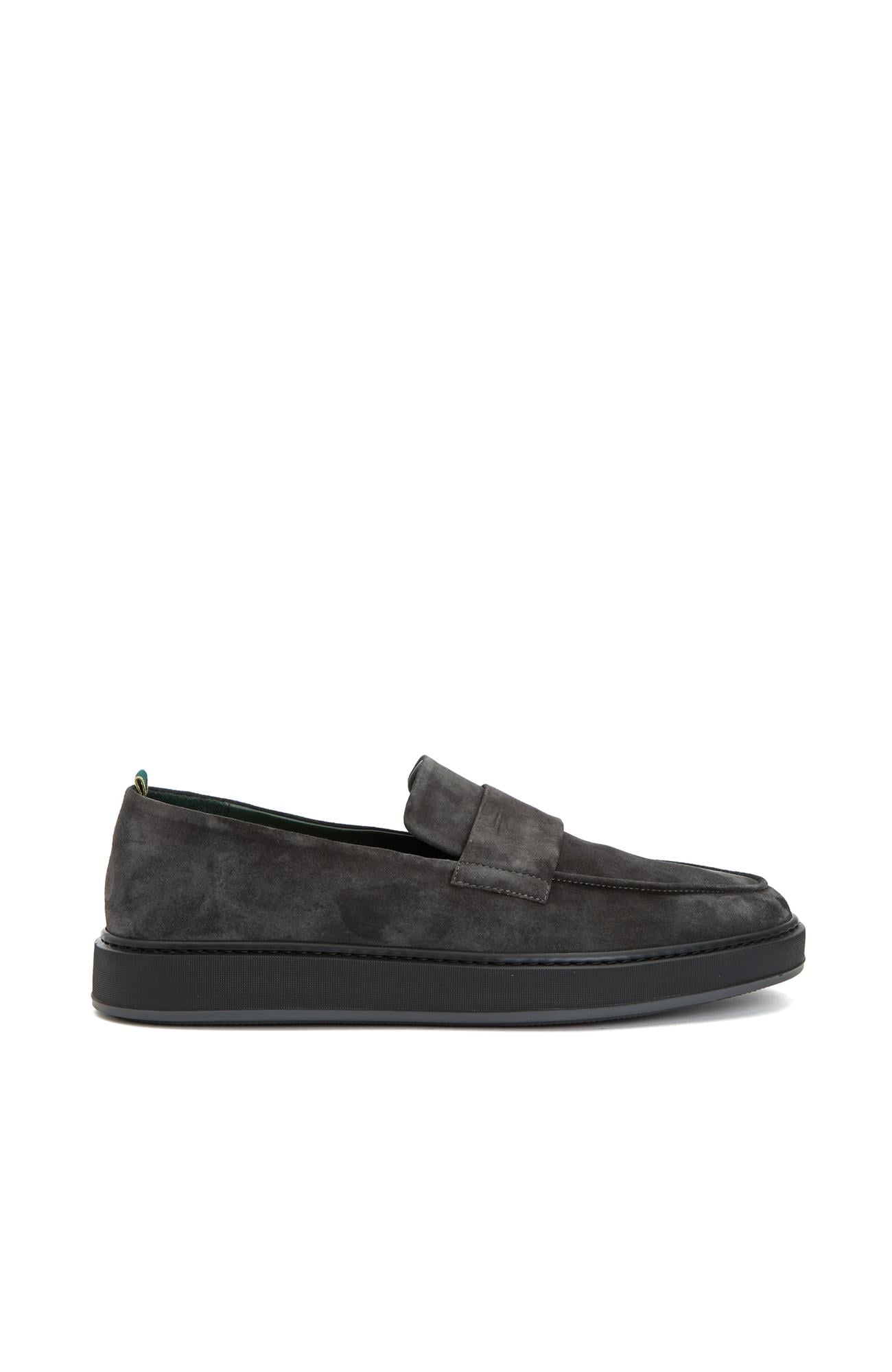George Hogg Erkek Gri Süet Loafer