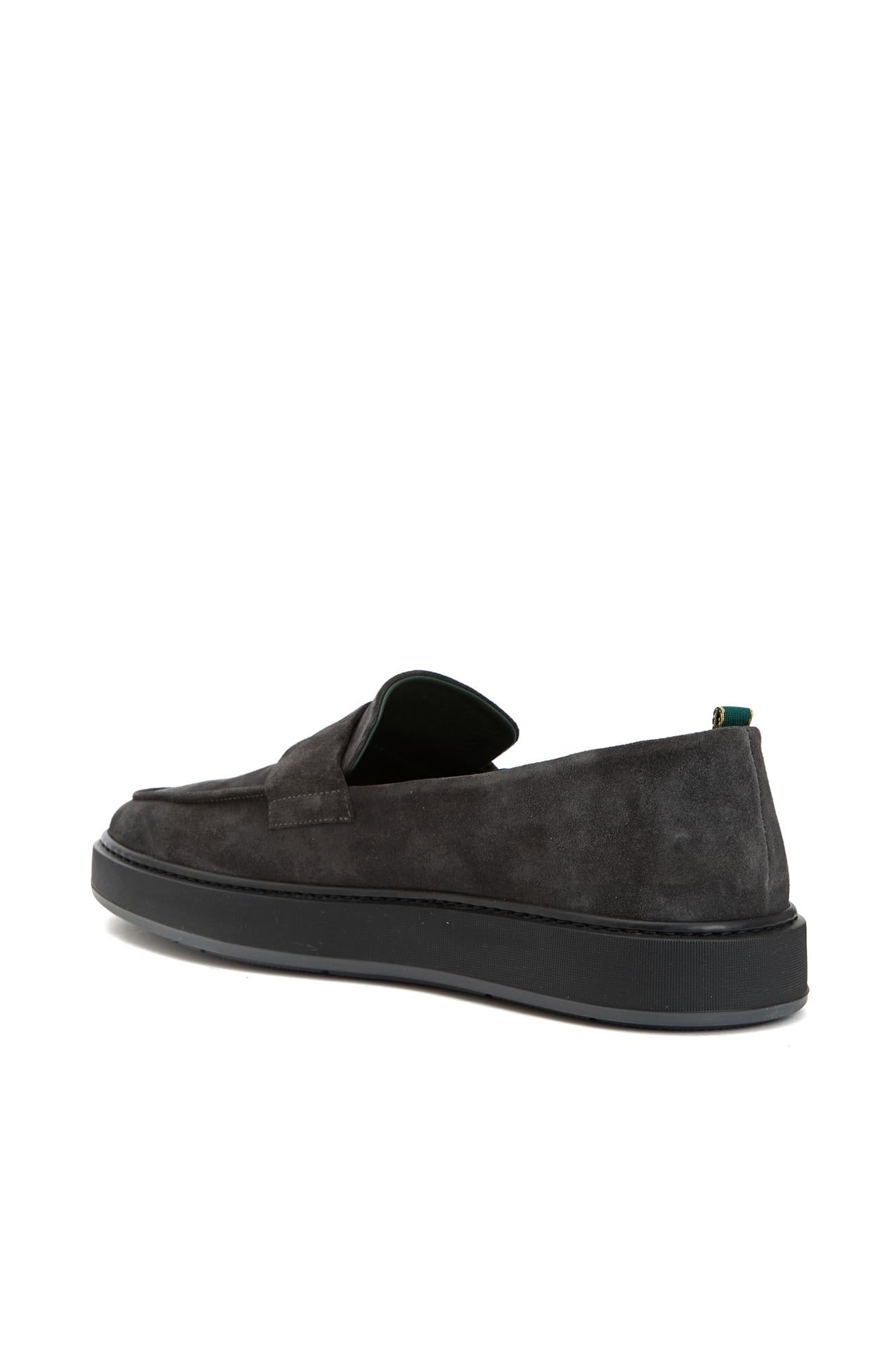 George Hogg Erkek Gri Süet Loafer