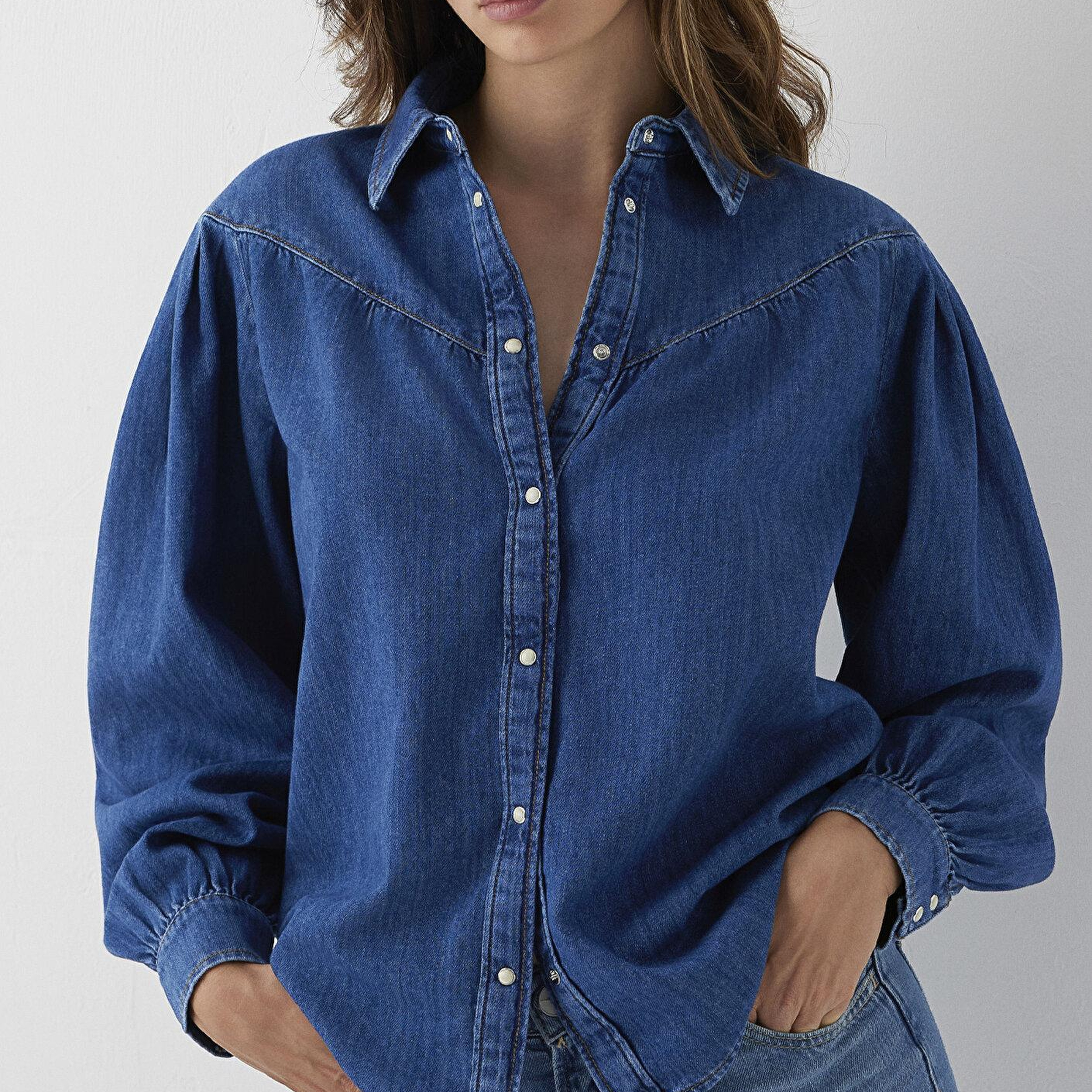 Mavi Lisia Iconic Indigo Mavisi Jean Gömlek Regular Fit / Normal Kesim 1217129-A6911