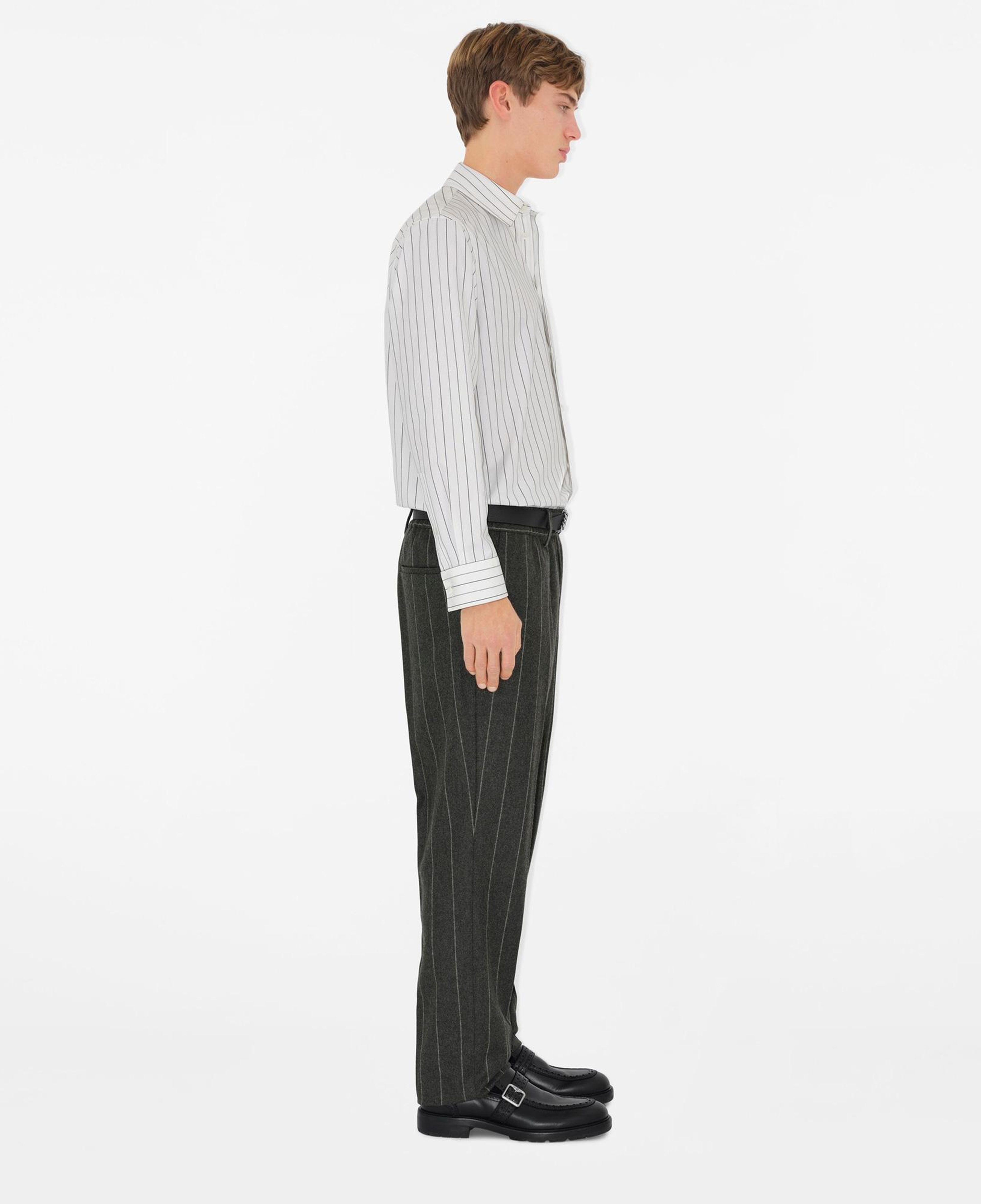 Burberry Relaxed Fit Striped Cotton Erkek Beyaz Gömlek