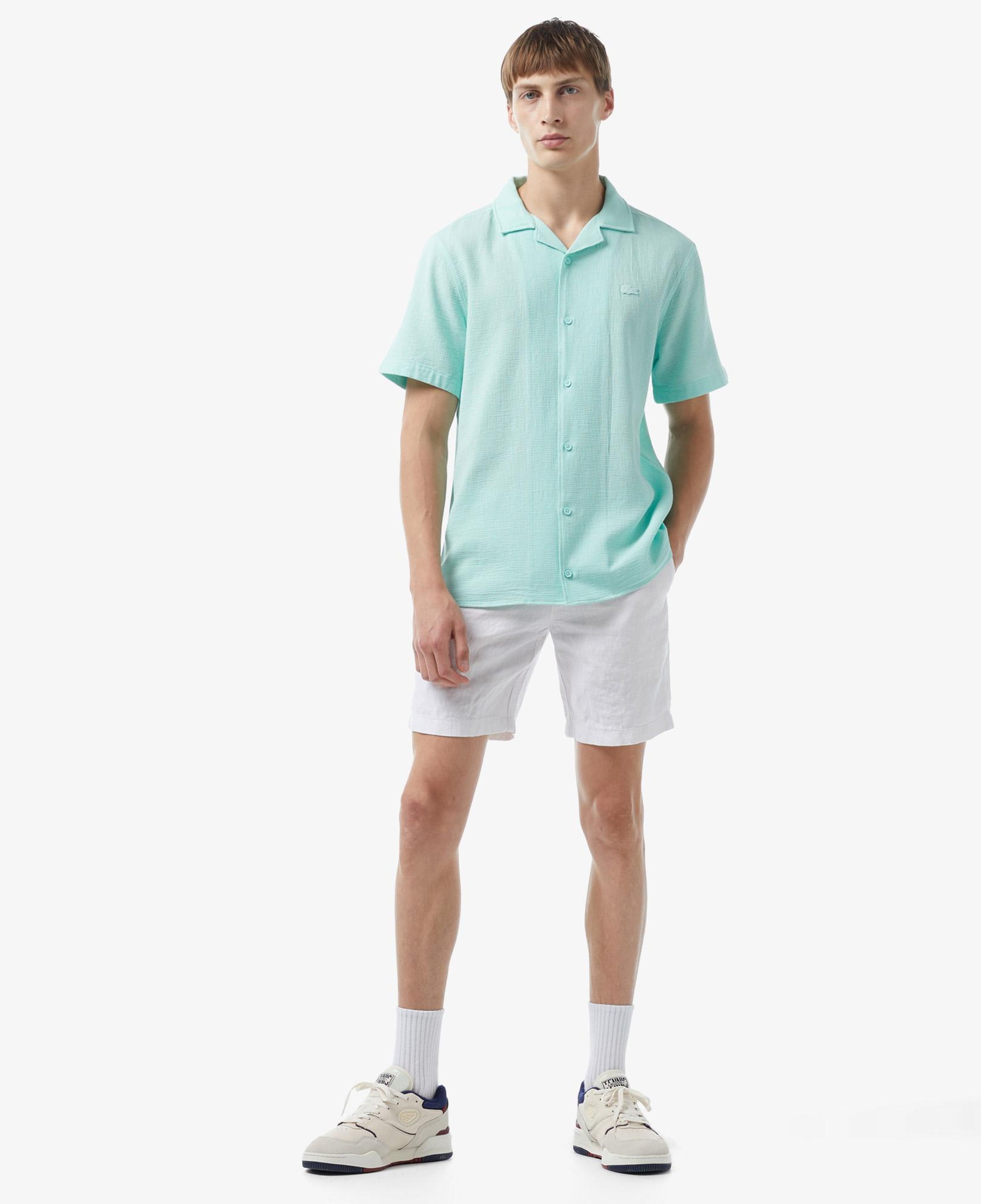 Erkek Relaxed Fit Kısa Kollu Yeşil Gömlek
