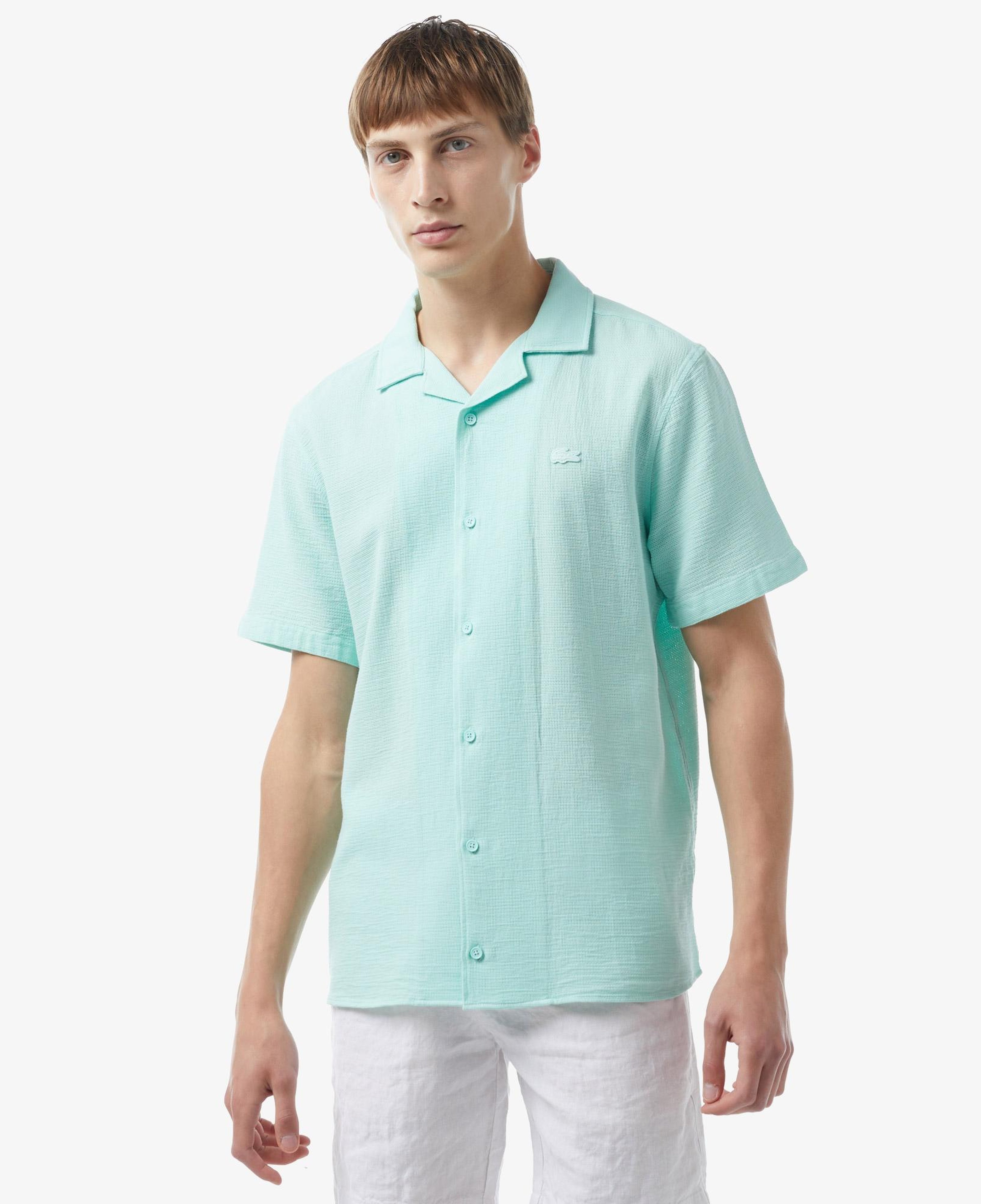 Erkek Relaxed Fit Kısa Kollu Yeşil Gömlek