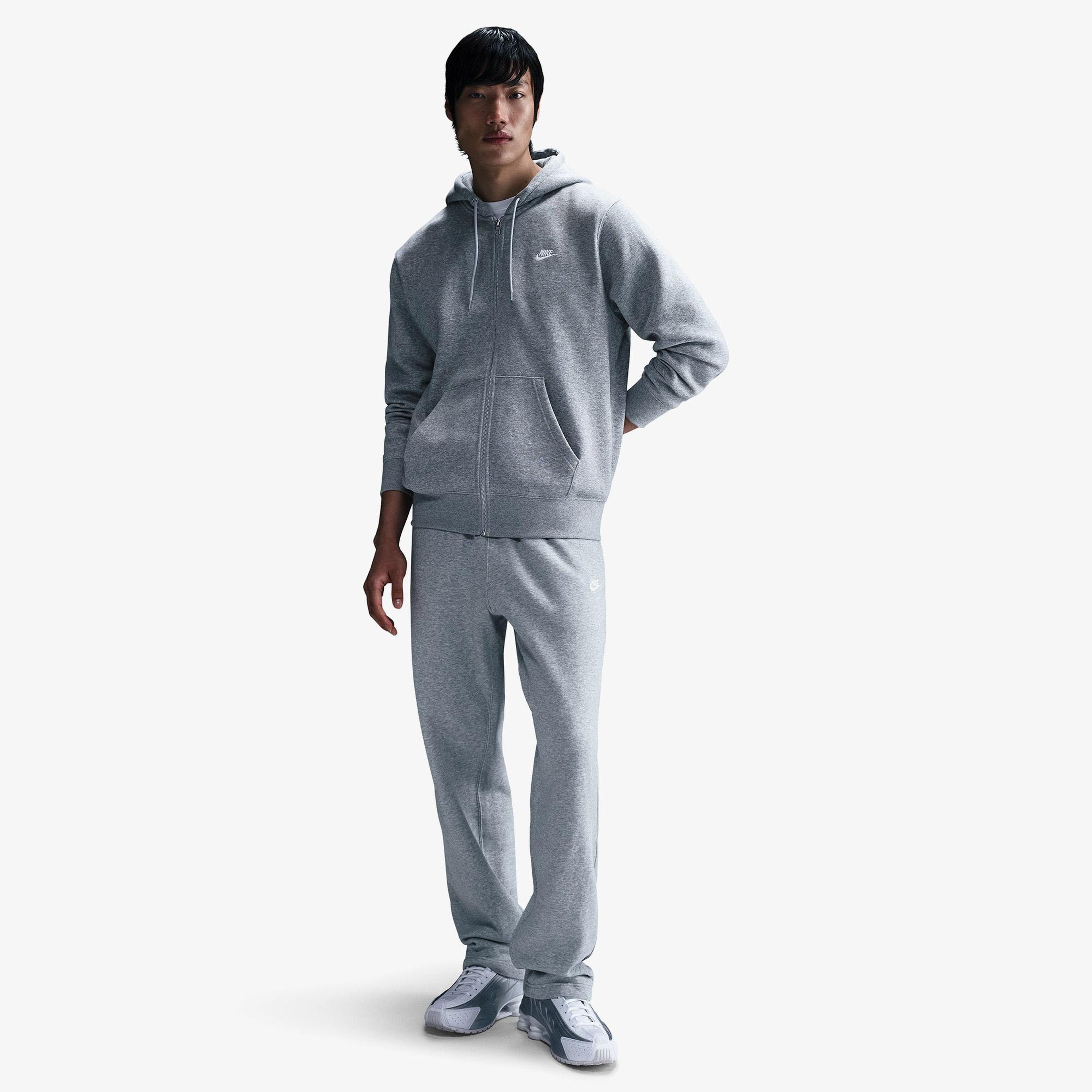 Nike Club Erkek Gri Kapüşonlu Hoodie