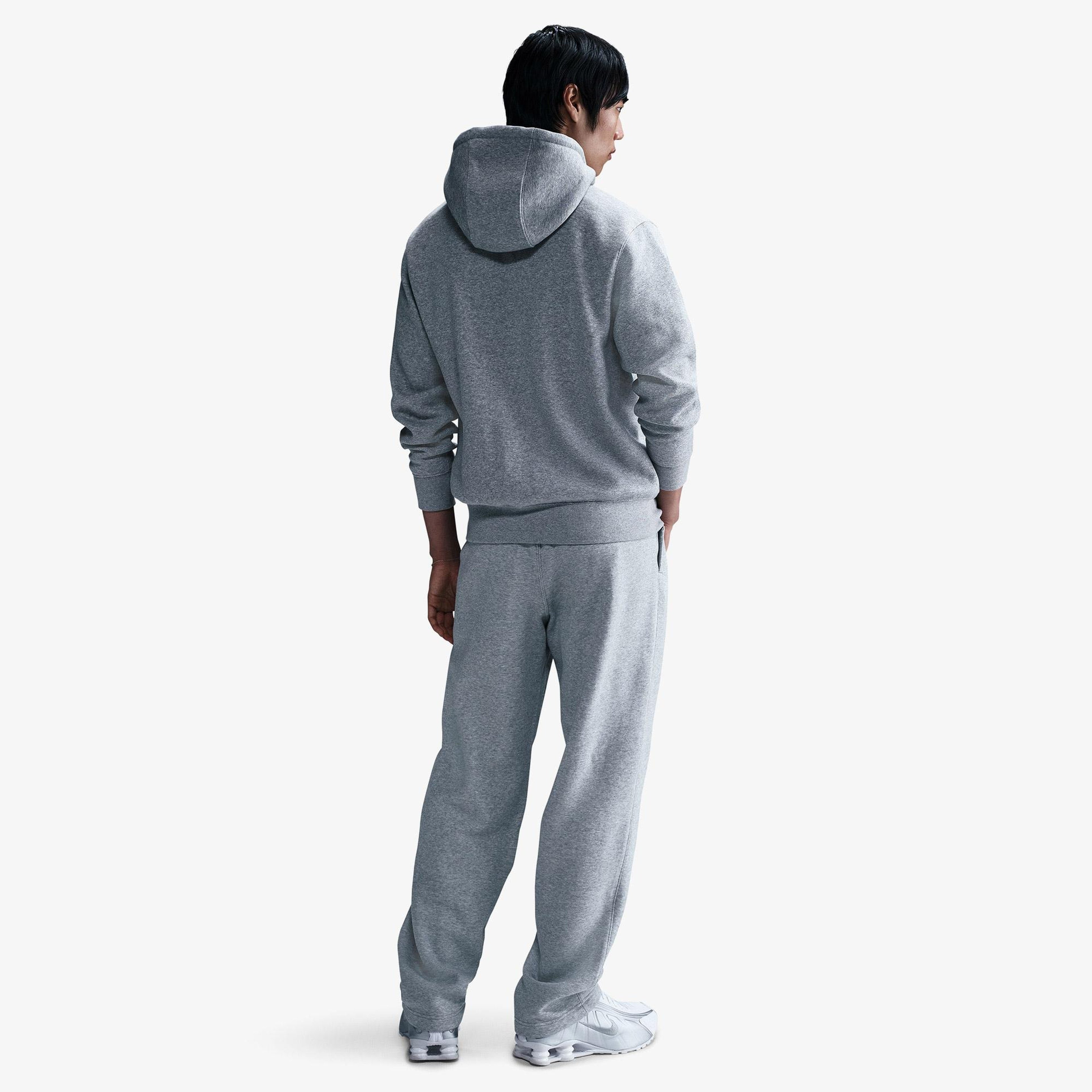 Nike Club Erkek Gri Kapüşonlu Hoodie