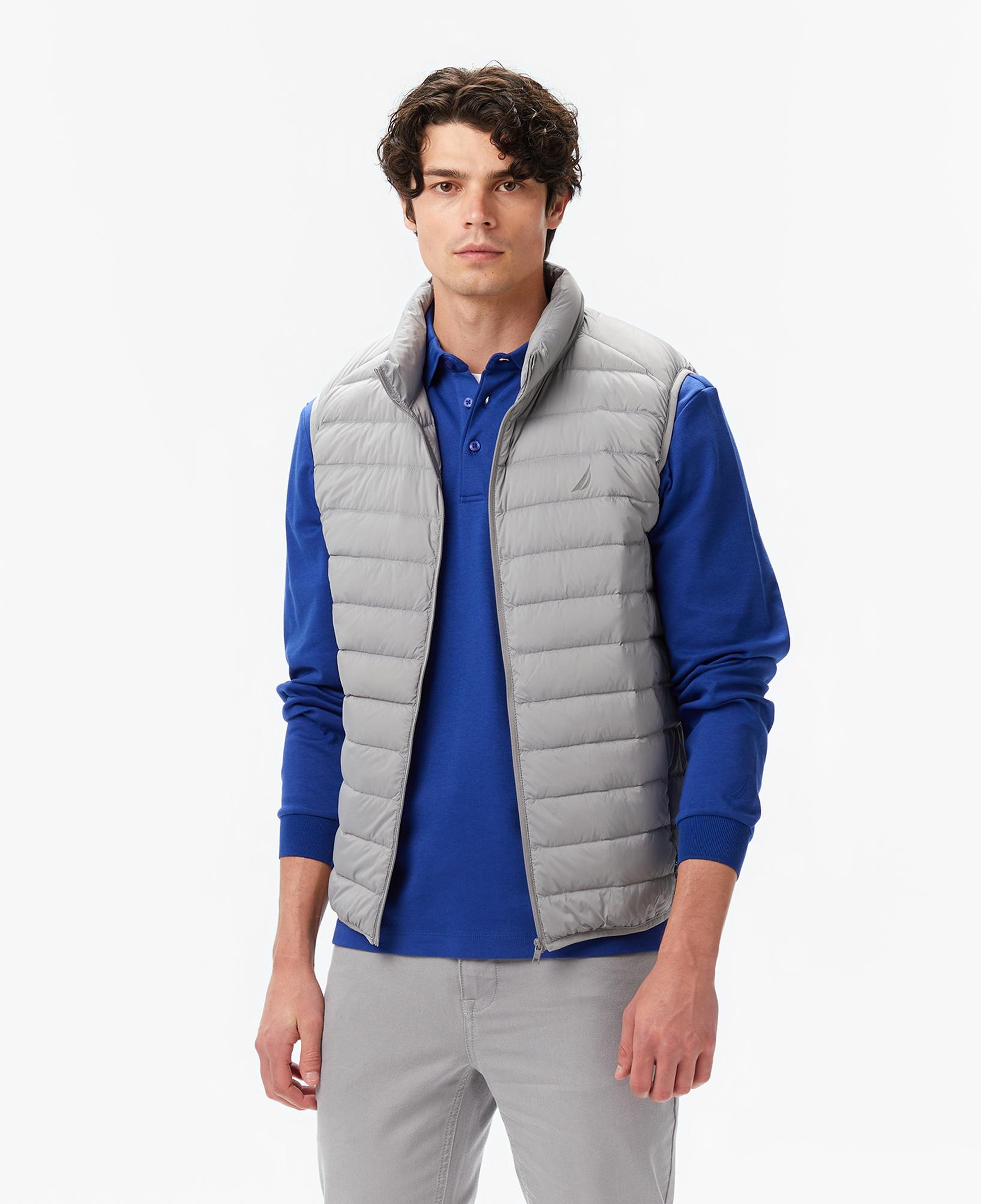 Nautica Erkek Gri Regular Fit Su İtici Kaz Tüyü Yelek