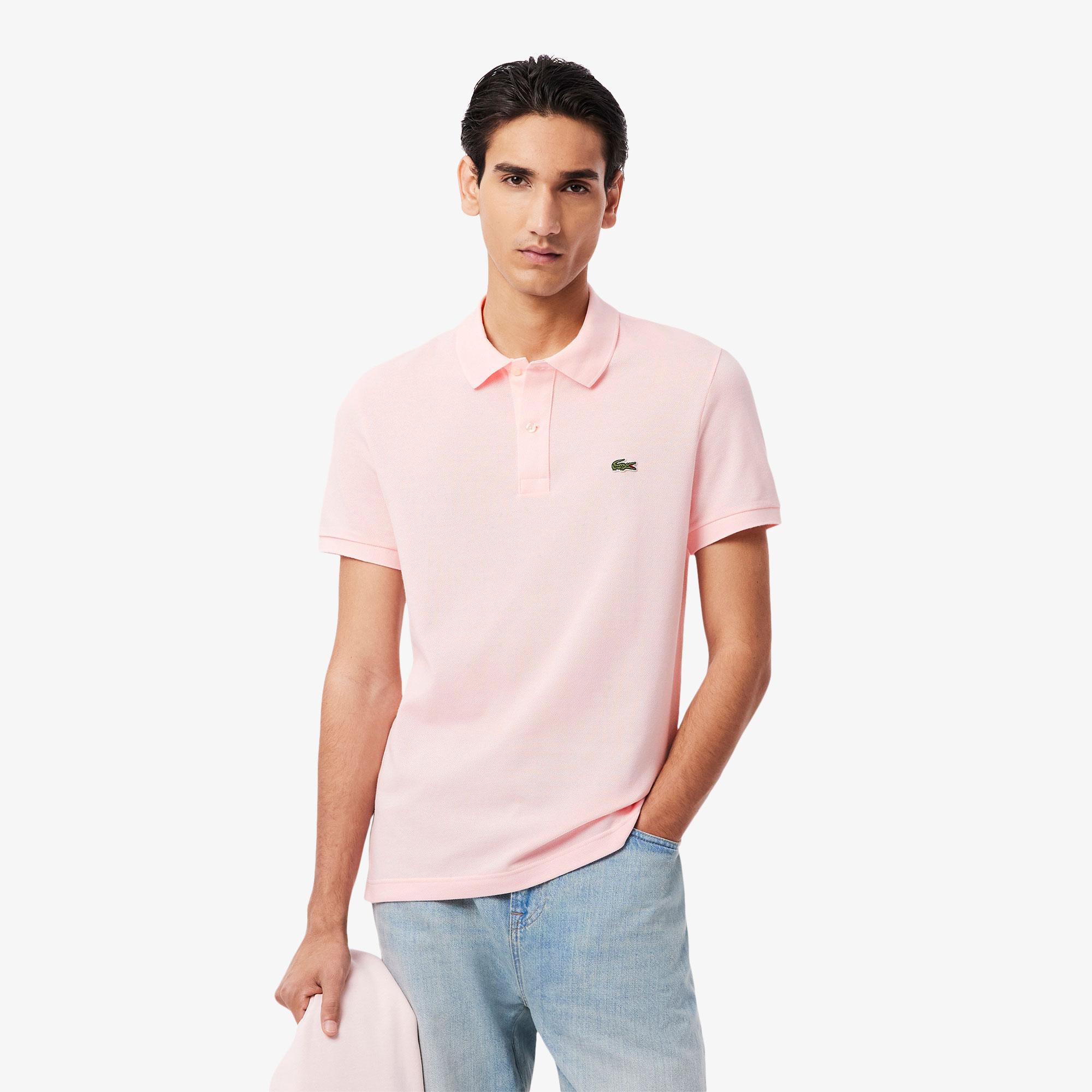 L.12.12 Erkek Slim Fit Açık Pembe Polo