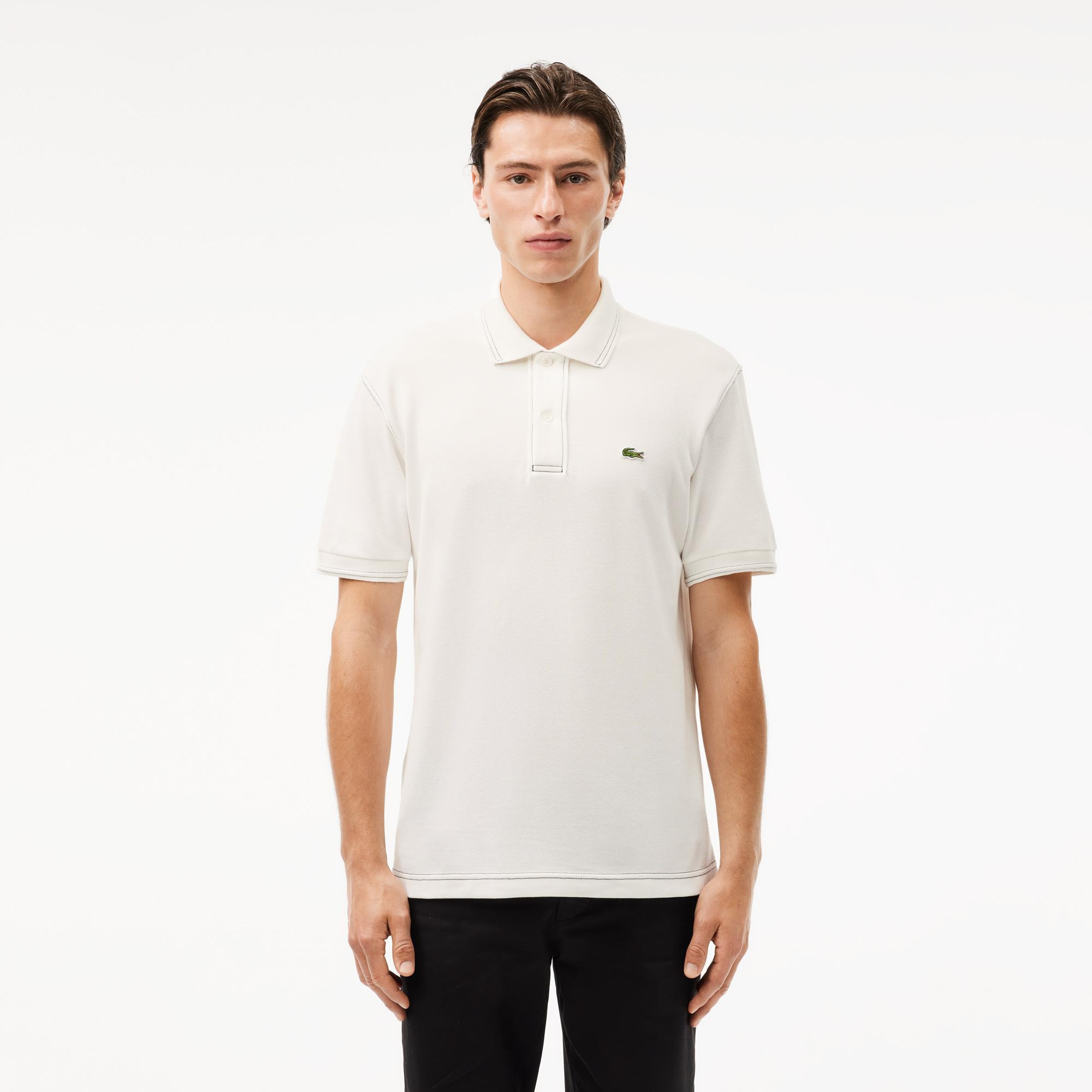 Erkek Classic Fit Organik Pamuk Beyaz Polo