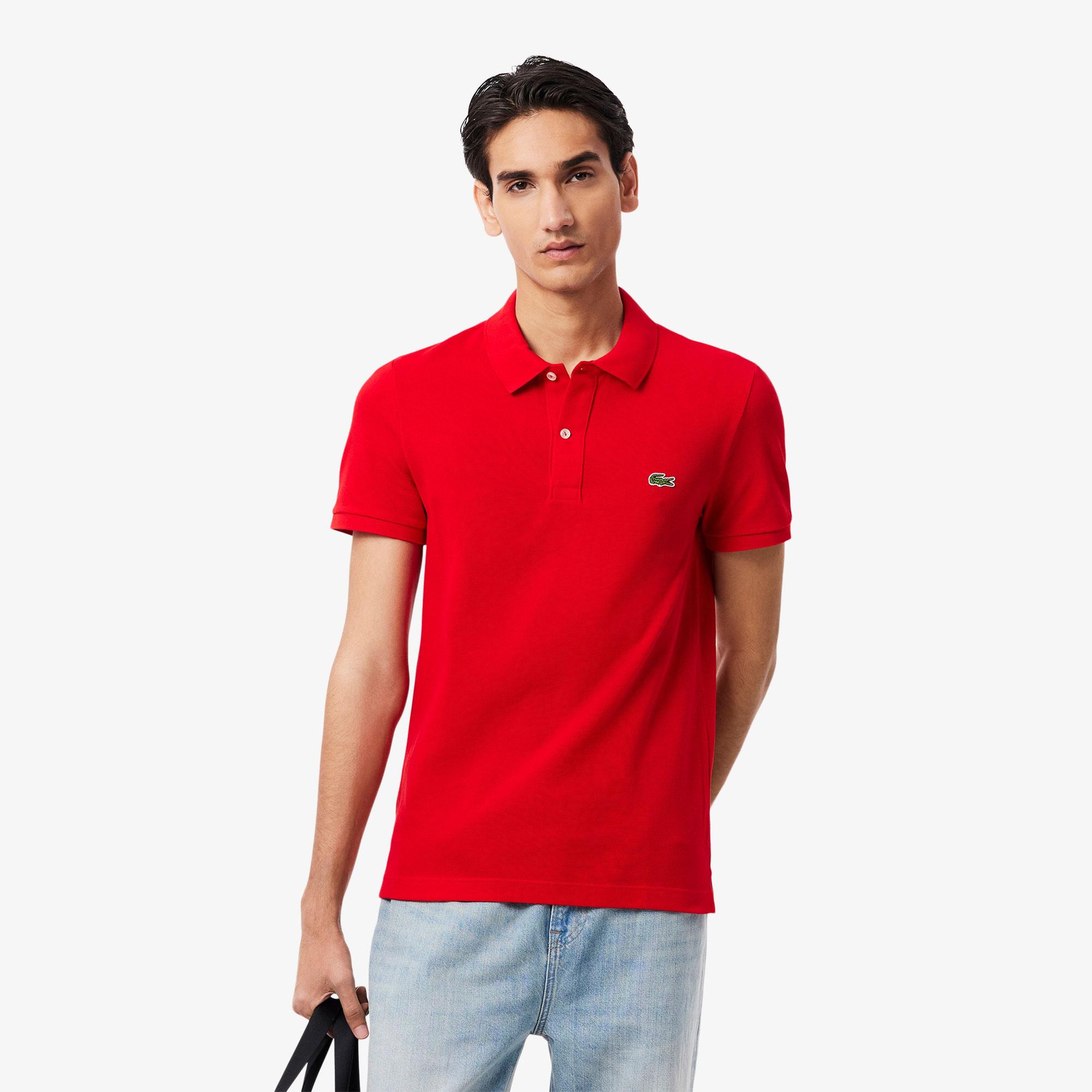L.12.12 Erkek Slim Fit Kırmızı Polo