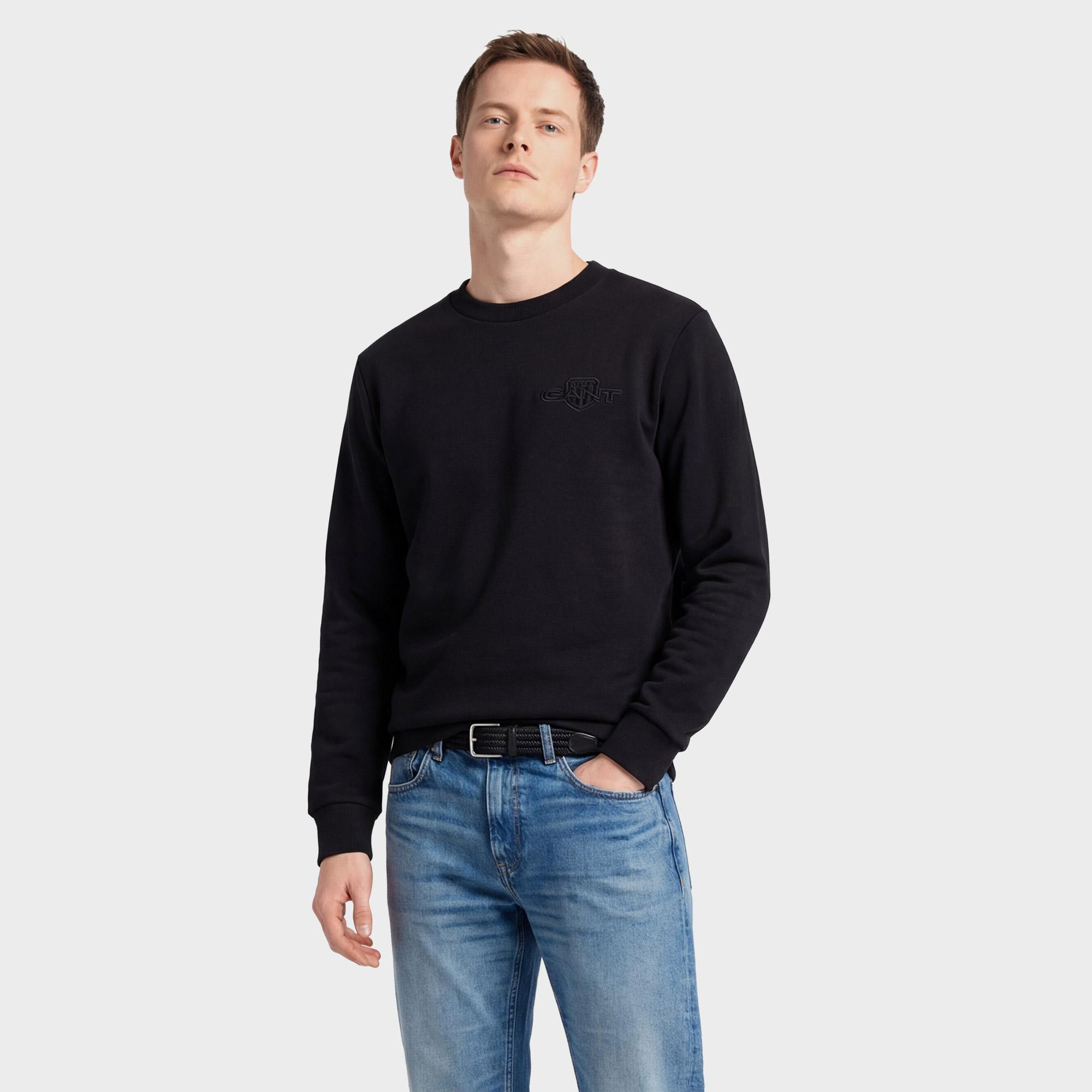 GANT Erkek Siyah Regular Fit Sweatshirt