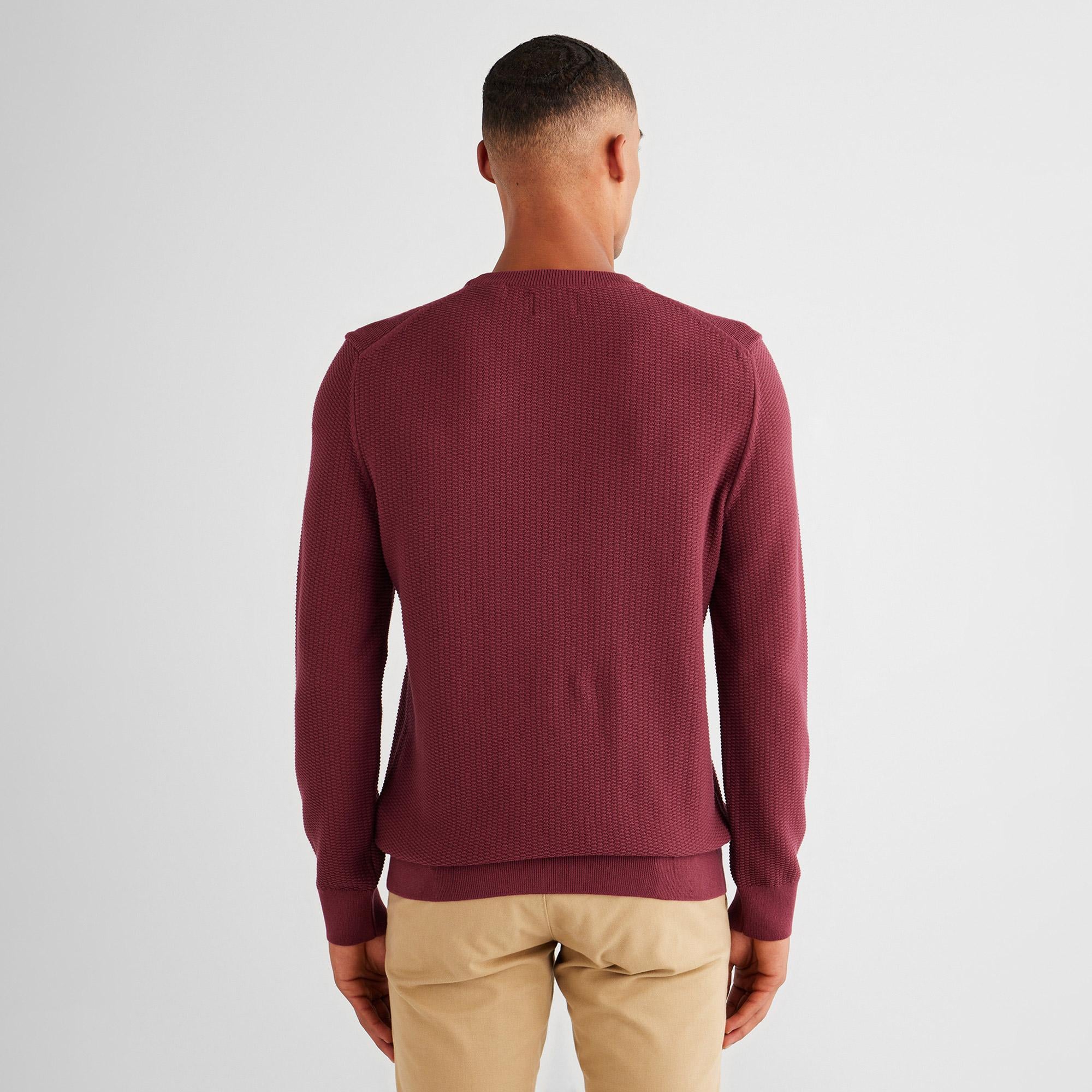 GANT Erkek Bordo Regular Fit Bisiklet Yaka Kazak