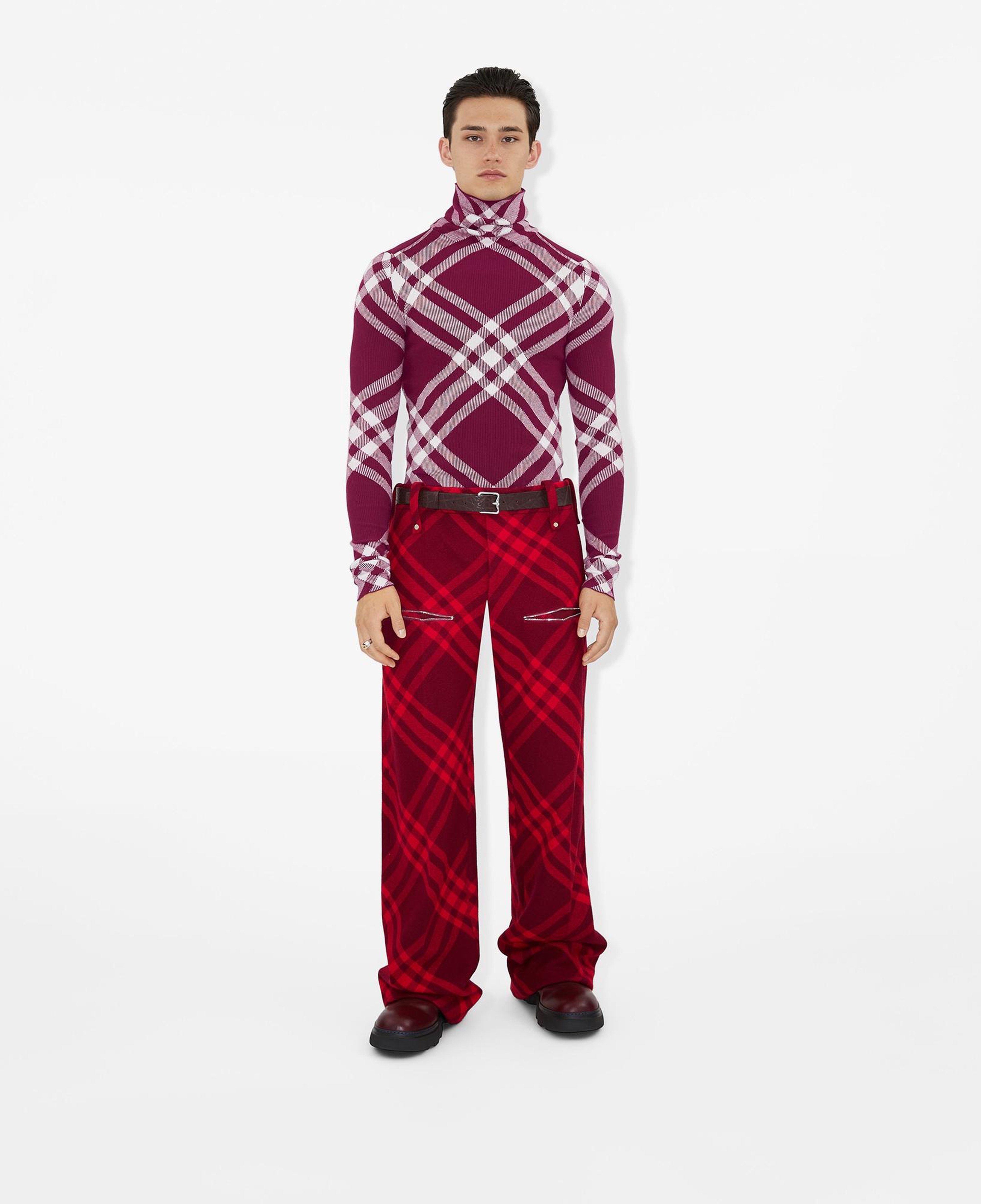 Burberry Erkek Bordo Kemer