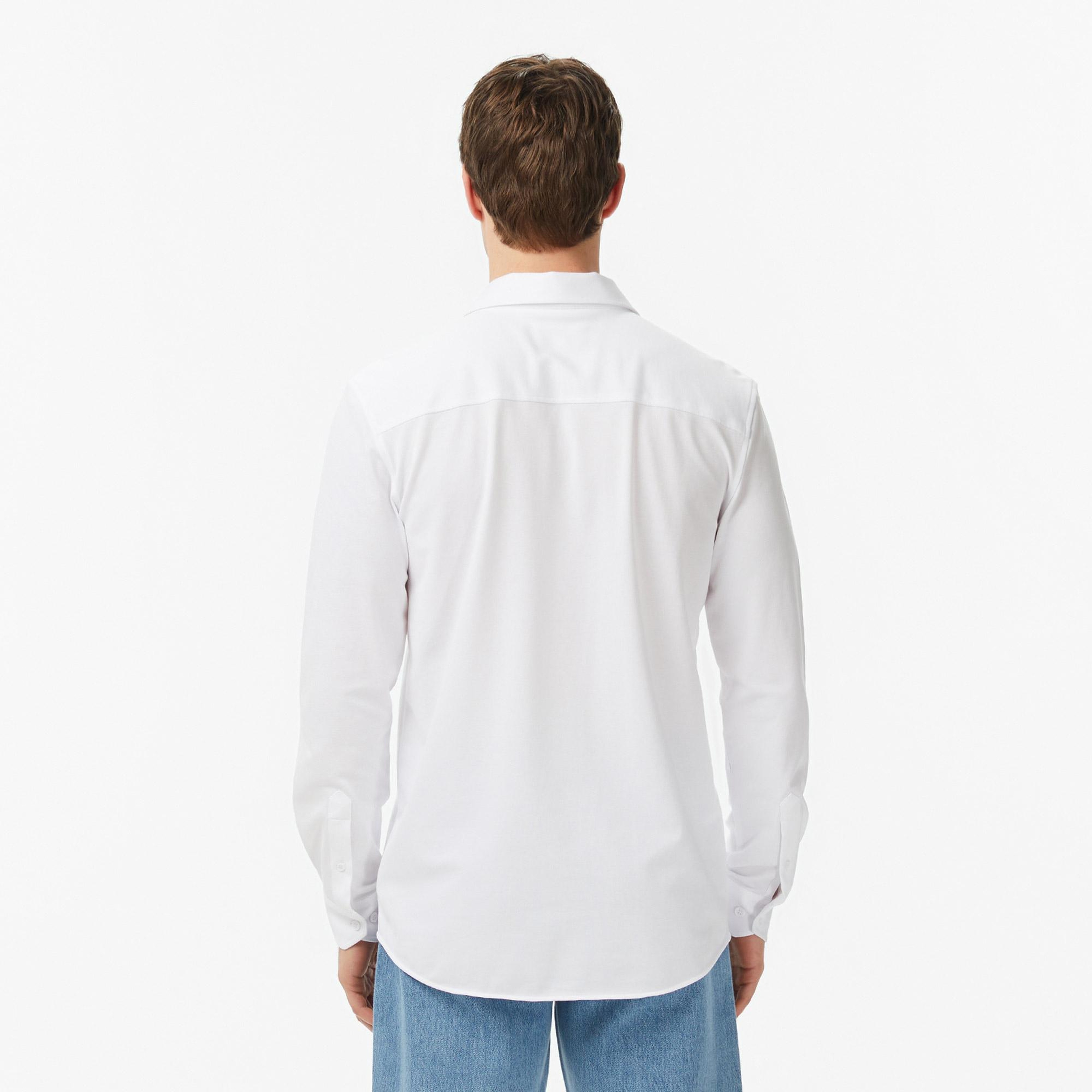 Erkek Slim Fit Beyaz Gömlek