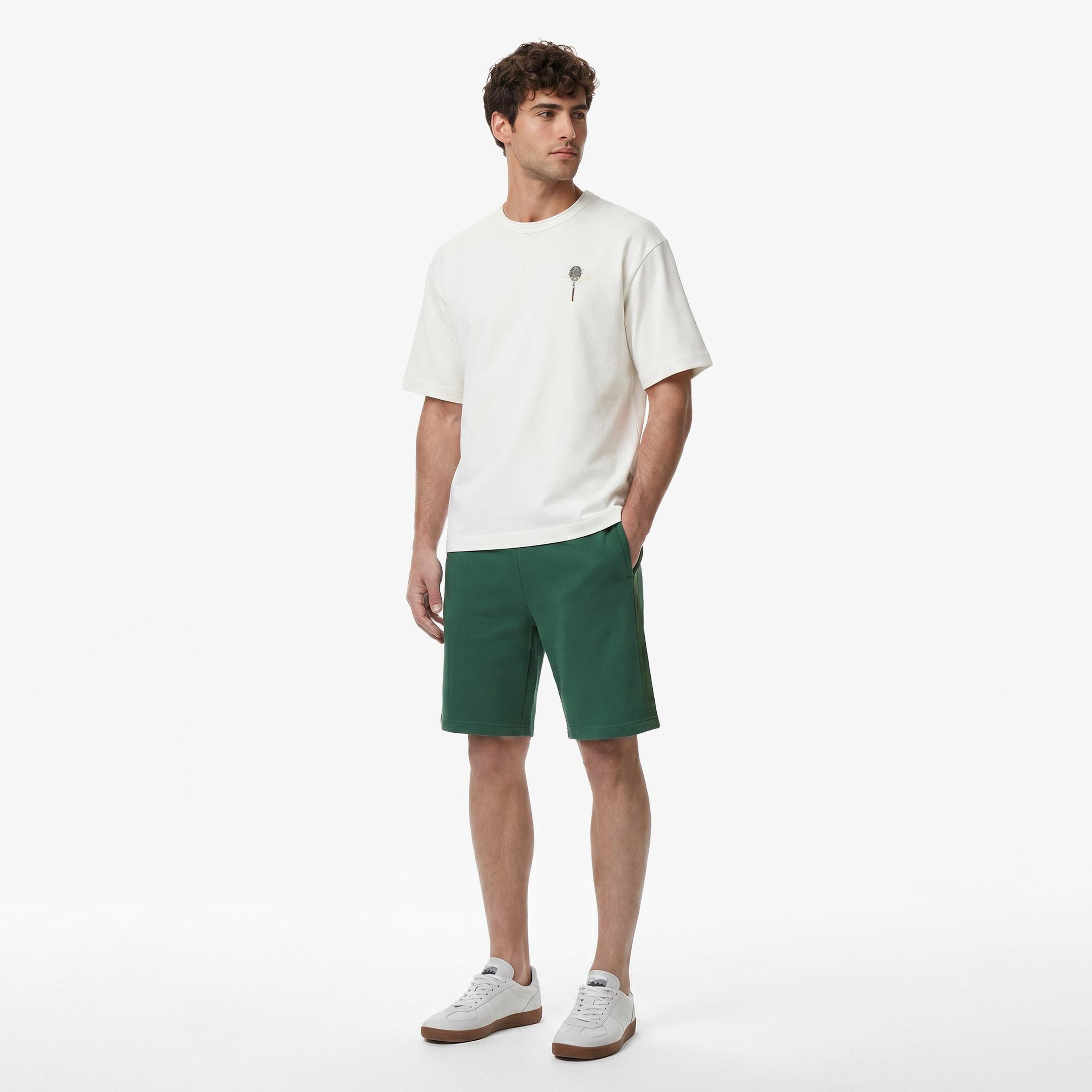 Erkek Loose Fit Bisiklet Yaka Beyaz T-Shirt