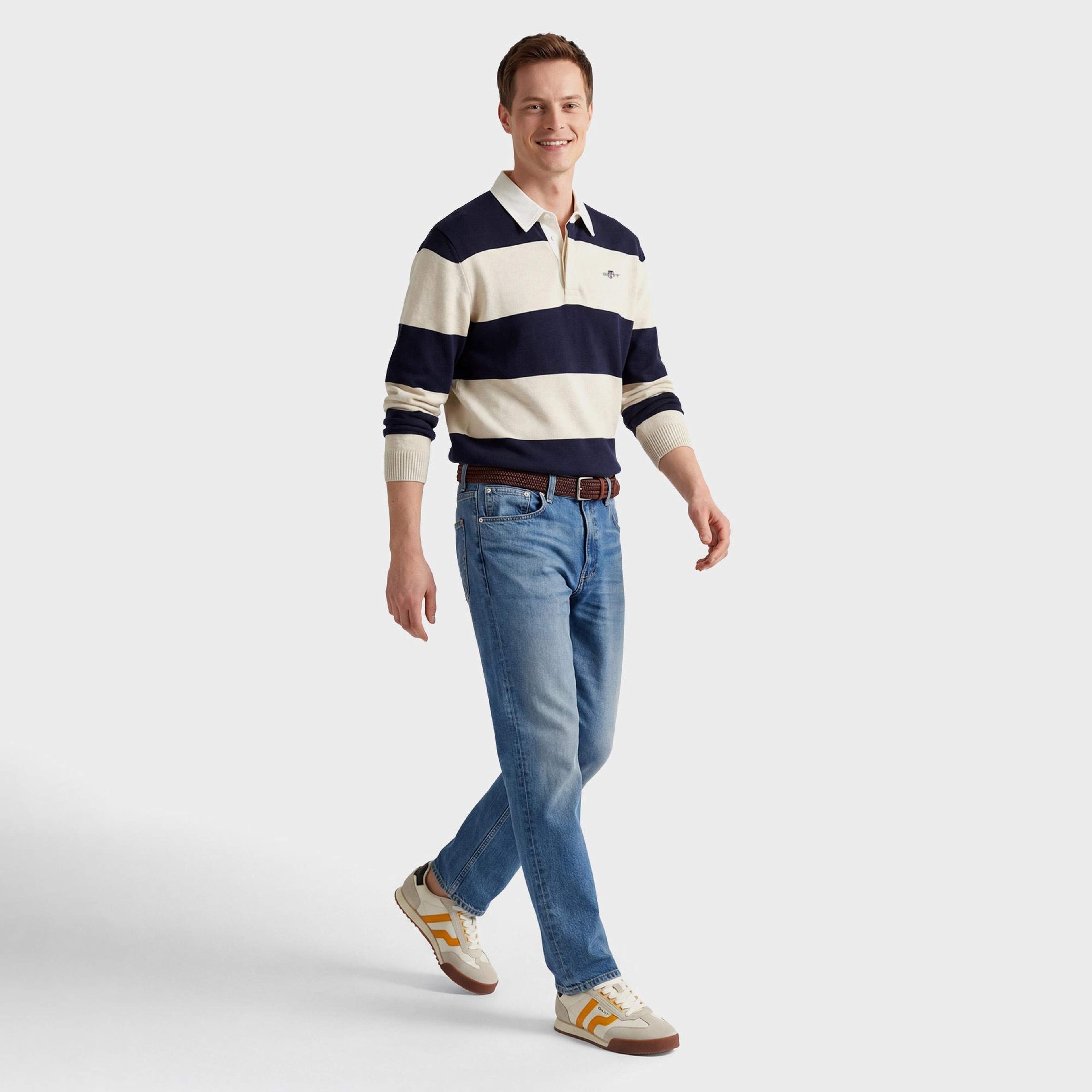 GANT Erkek Lacivert Regular Fit Polo Yaka Triko