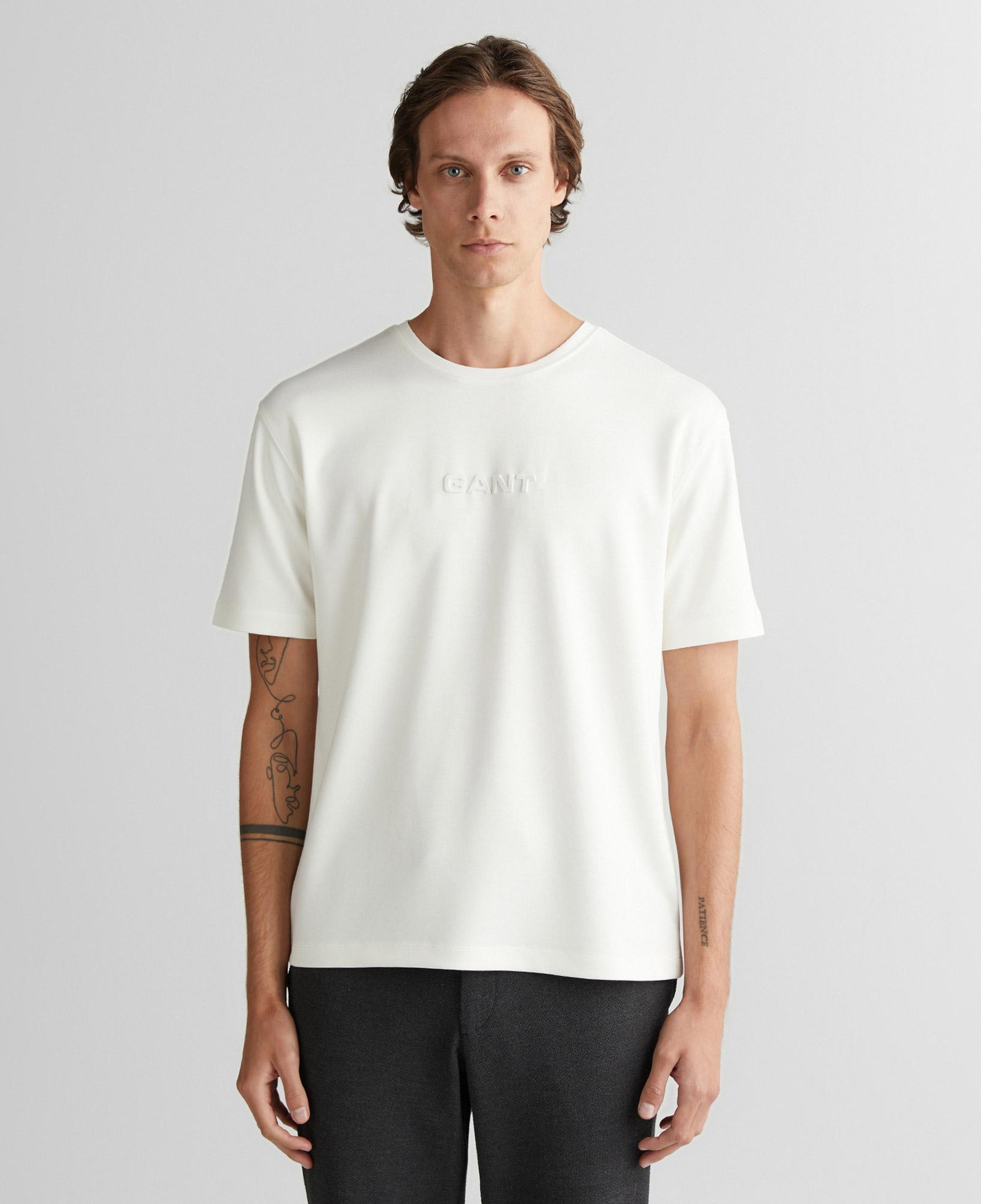 GANT Erkek Beyaz Bisiklet Yaka T-Shirt