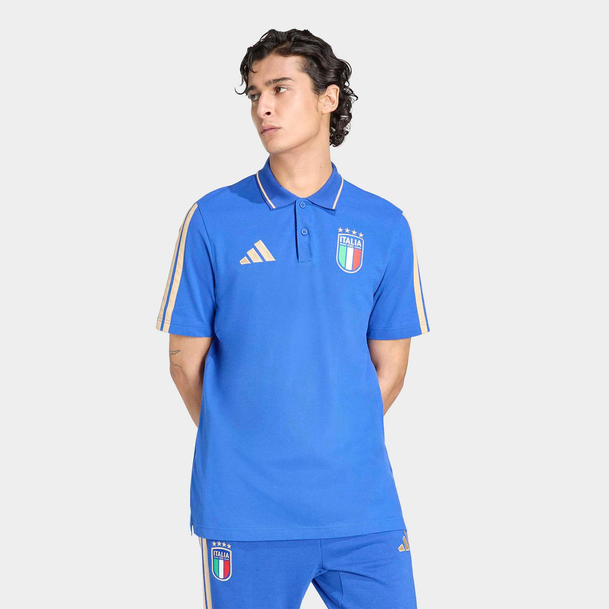 adidas İtalya Erkek Mavi Polo