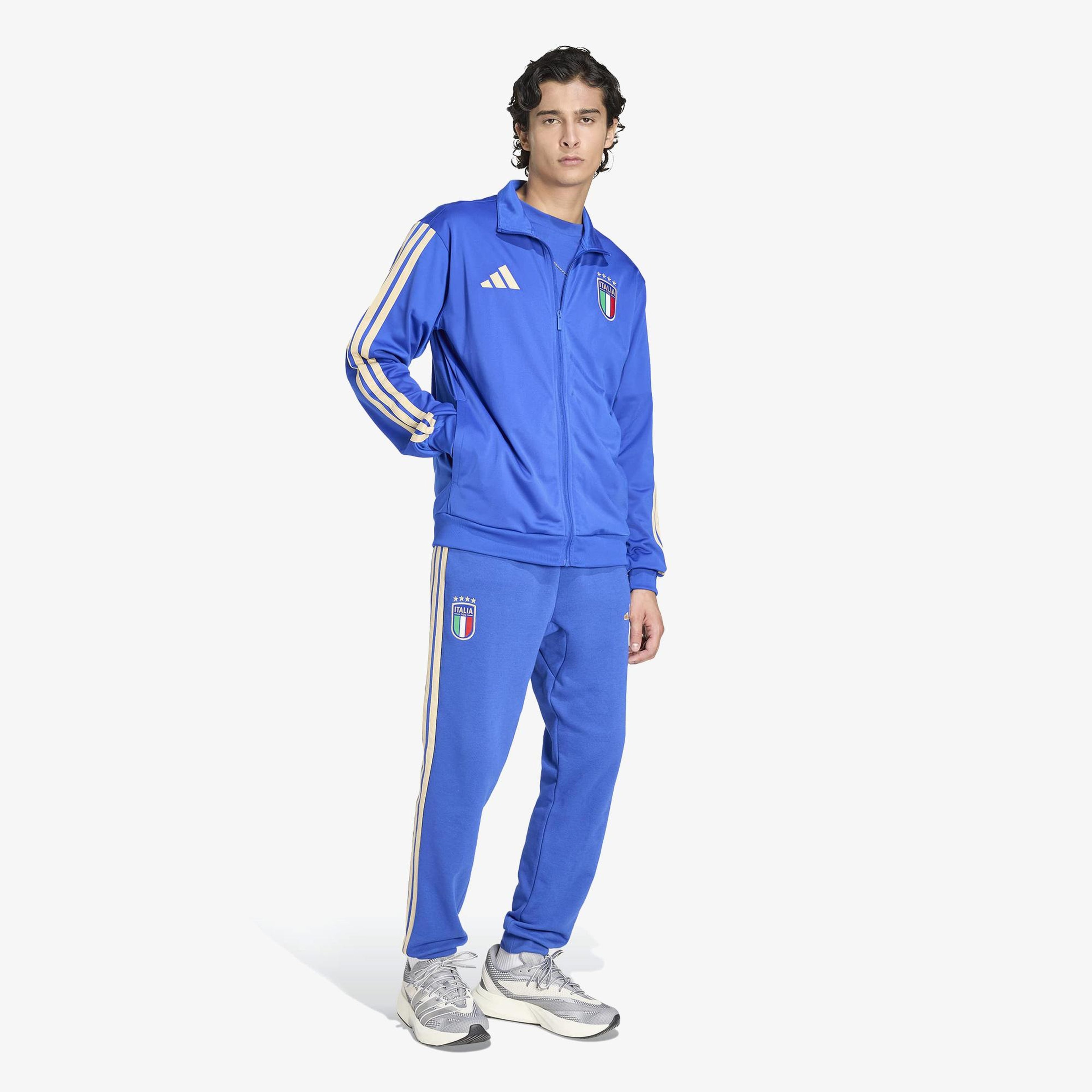 adidas İtalya Erkek Mavi Eşofman Üstü