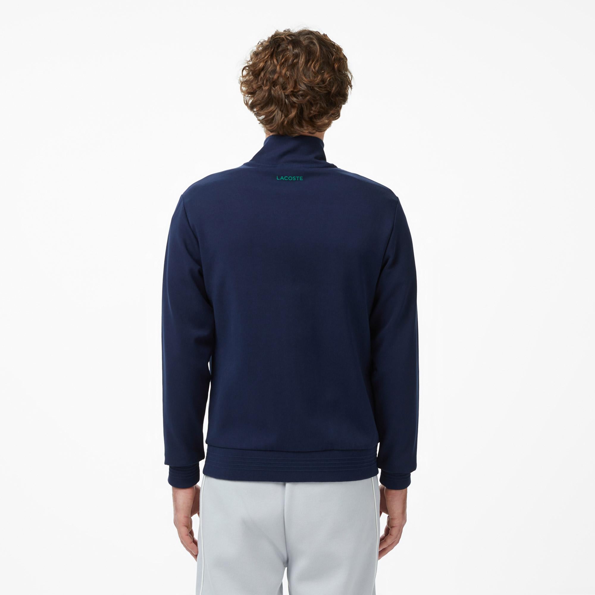 Erkek Slim Fit Fermuarlı Lacivert Sweatshirt