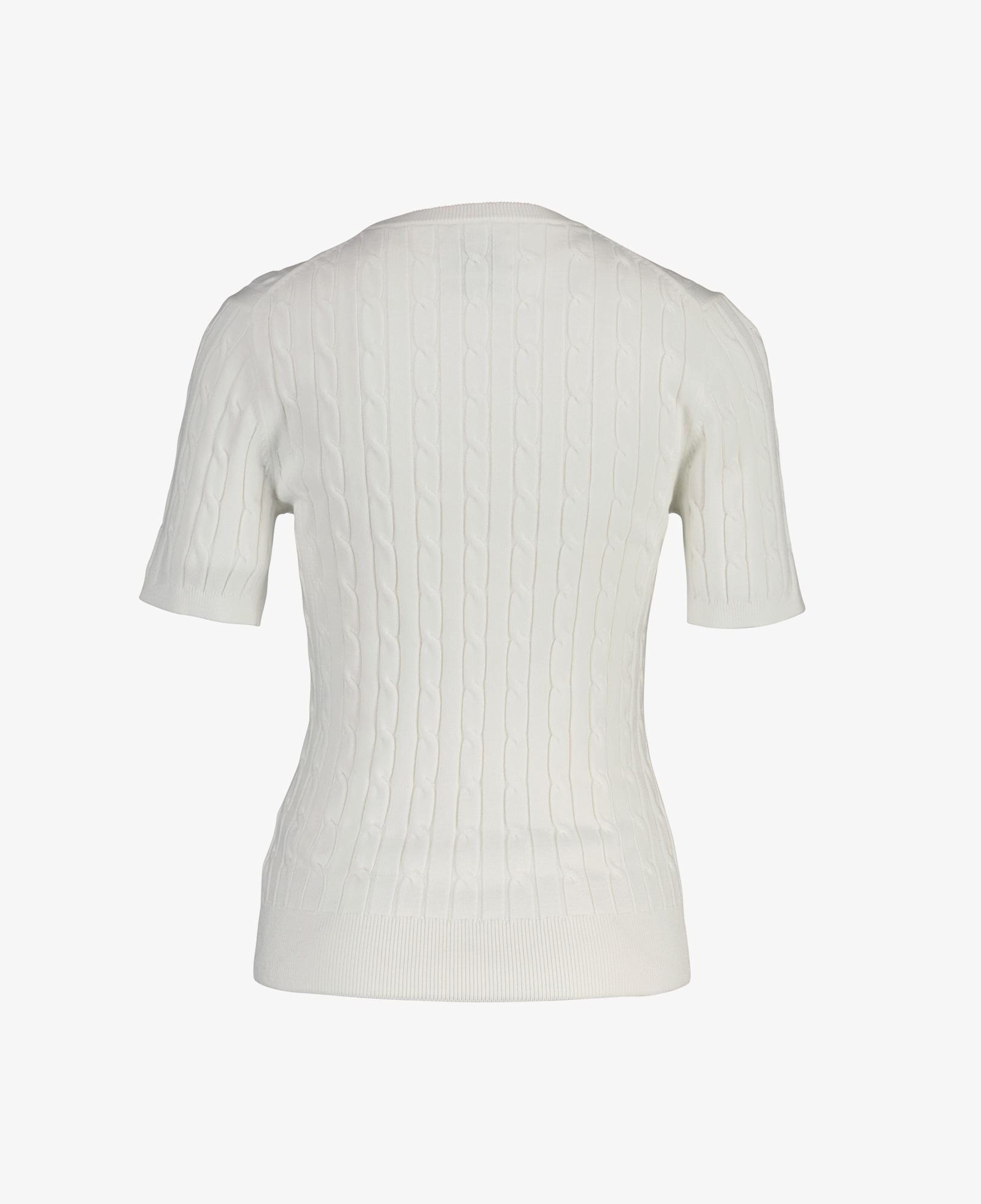 GANT Kadın Beyaz Slim Fit Bisiklet Yaka Kısa Kollu Kazak