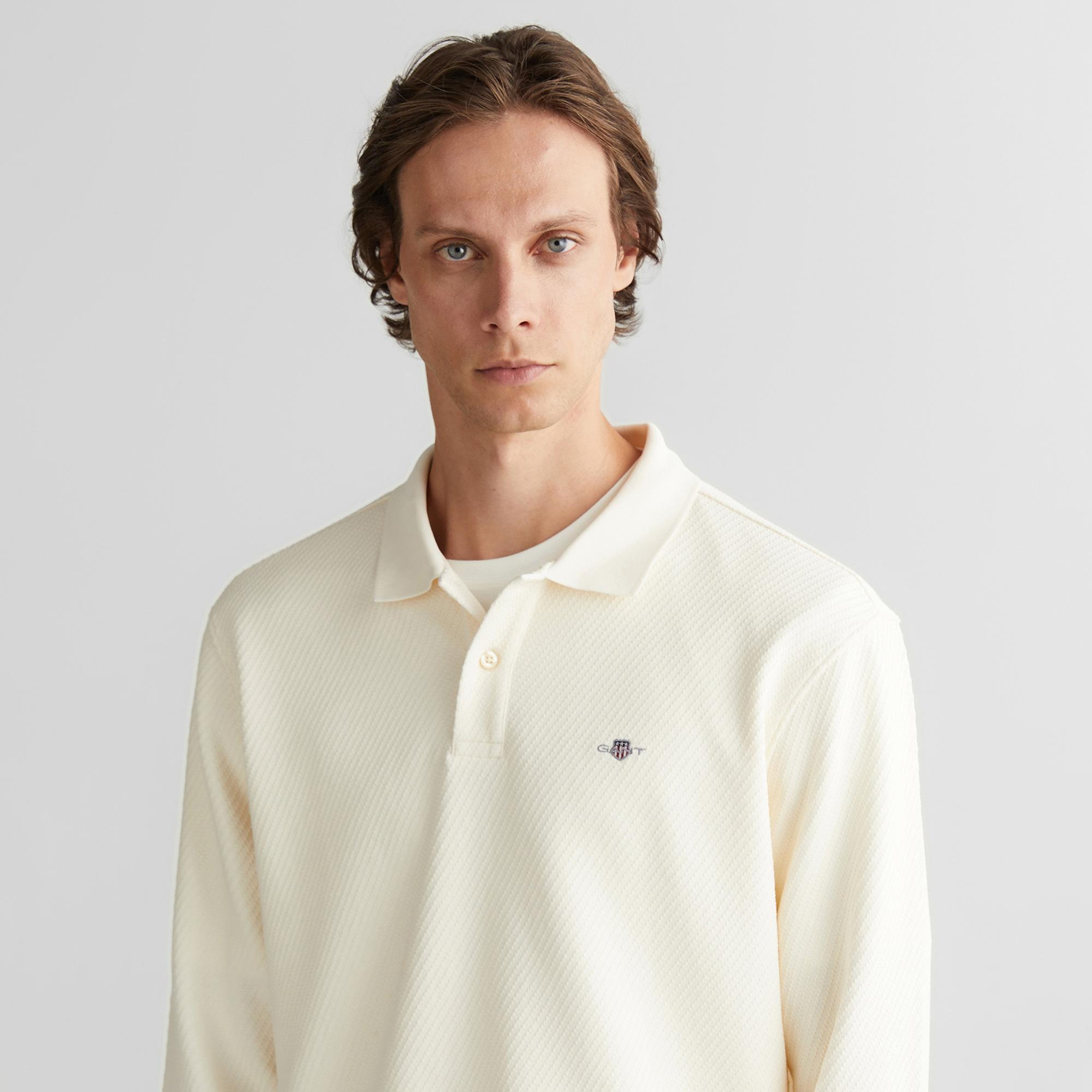 GANT Erkek Krem Relaxed Fit T-Shirt