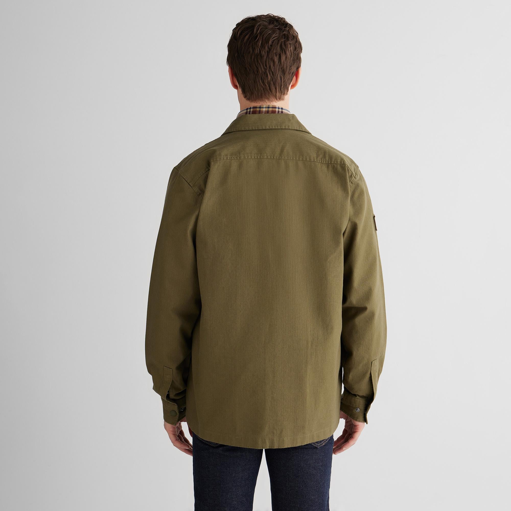 GANT Erkek Yeşil Oversize Fit Fermuarlı Logolu Gömlek