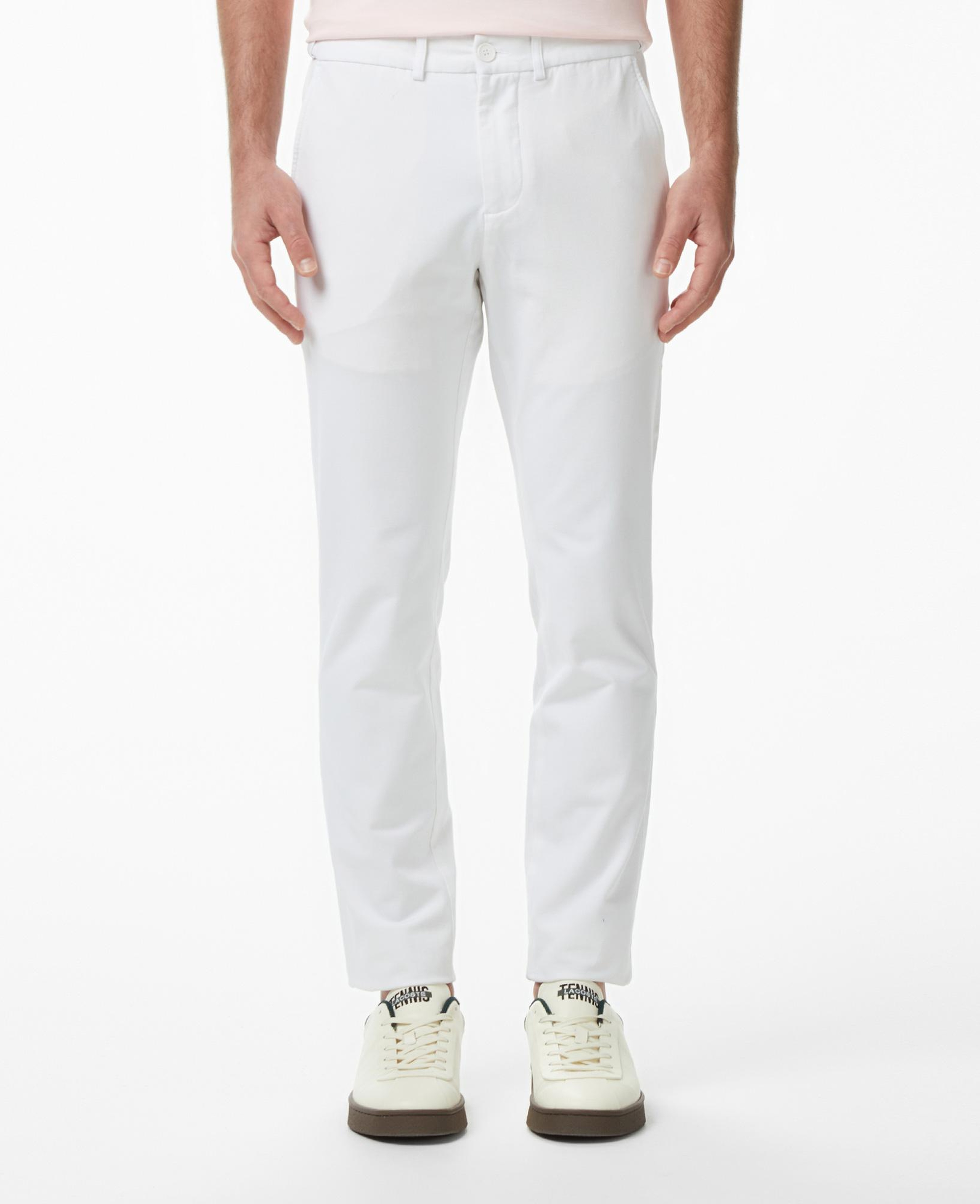 Erkek Slim Fit Beyaz Chino Pantolon