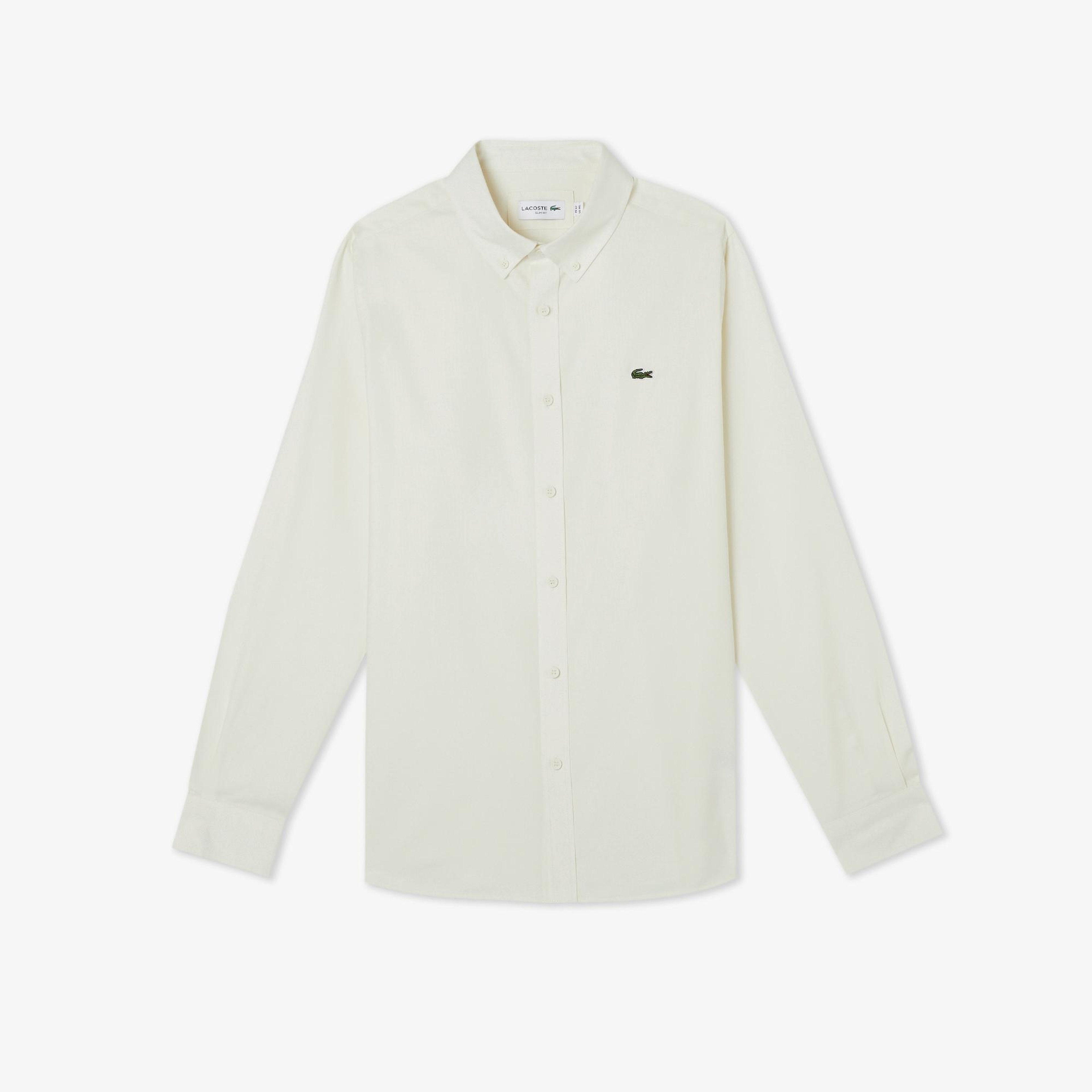 Erkek Slim Fit Krem Gömlek