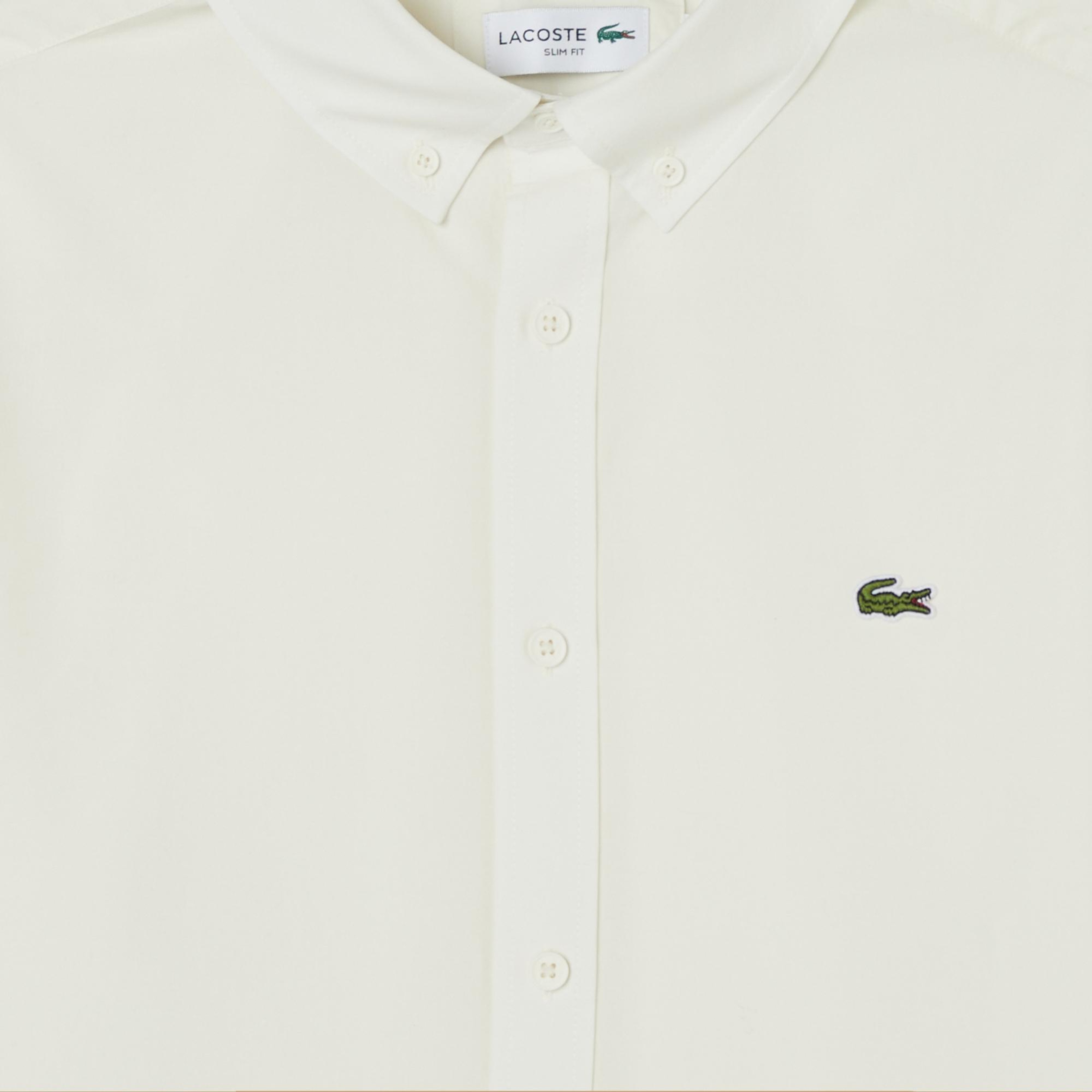 Erkek Slim Fit Krem Gömlek