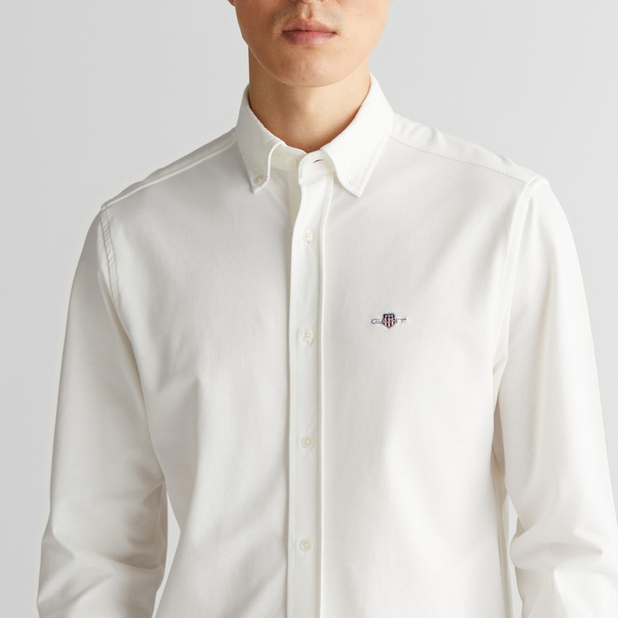GANT Erkek Krem Regular Fit Gömlek Yaka Gömlek