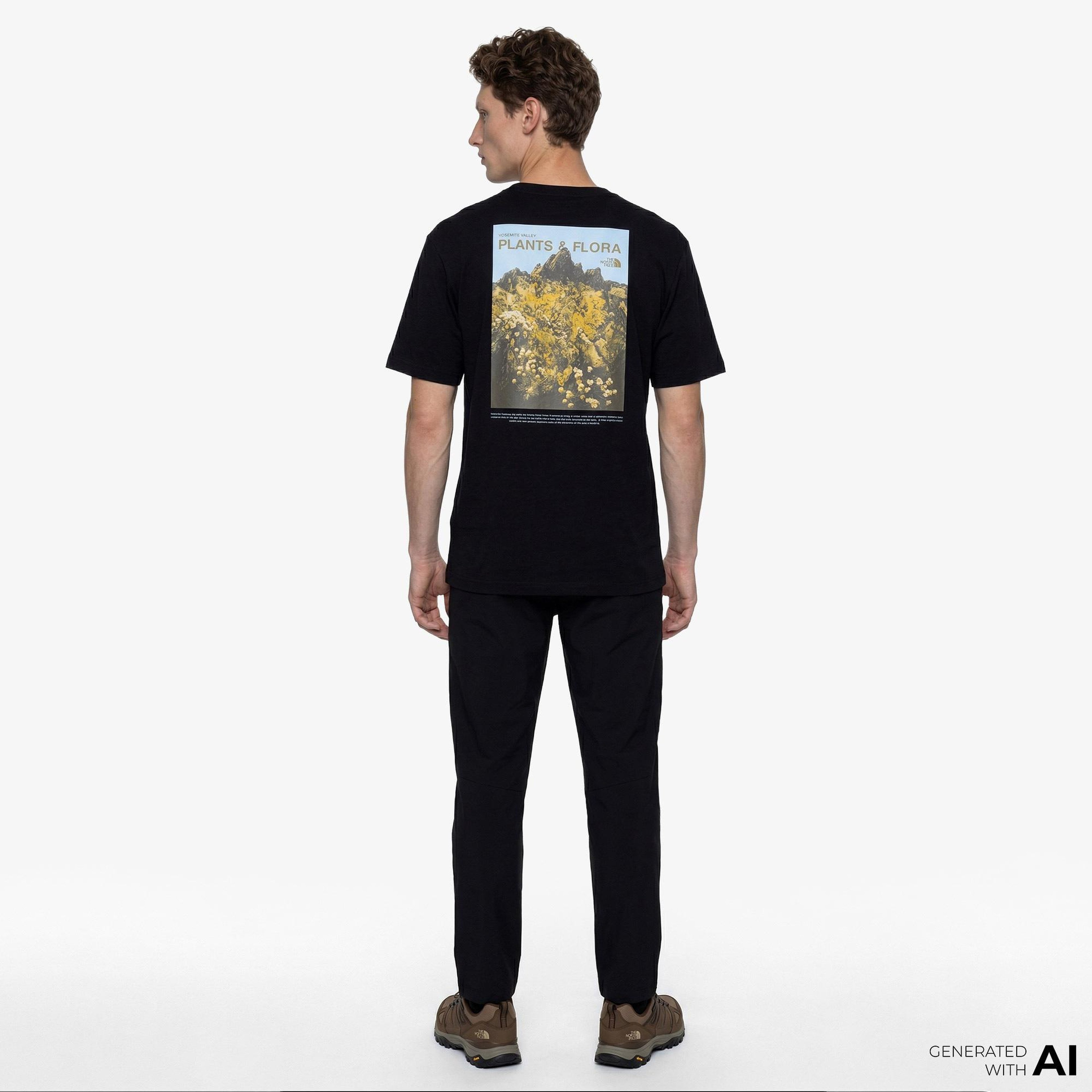 The North Face Plant Amp Flora Oversize Sleev Erkek Siyah T-Shirt