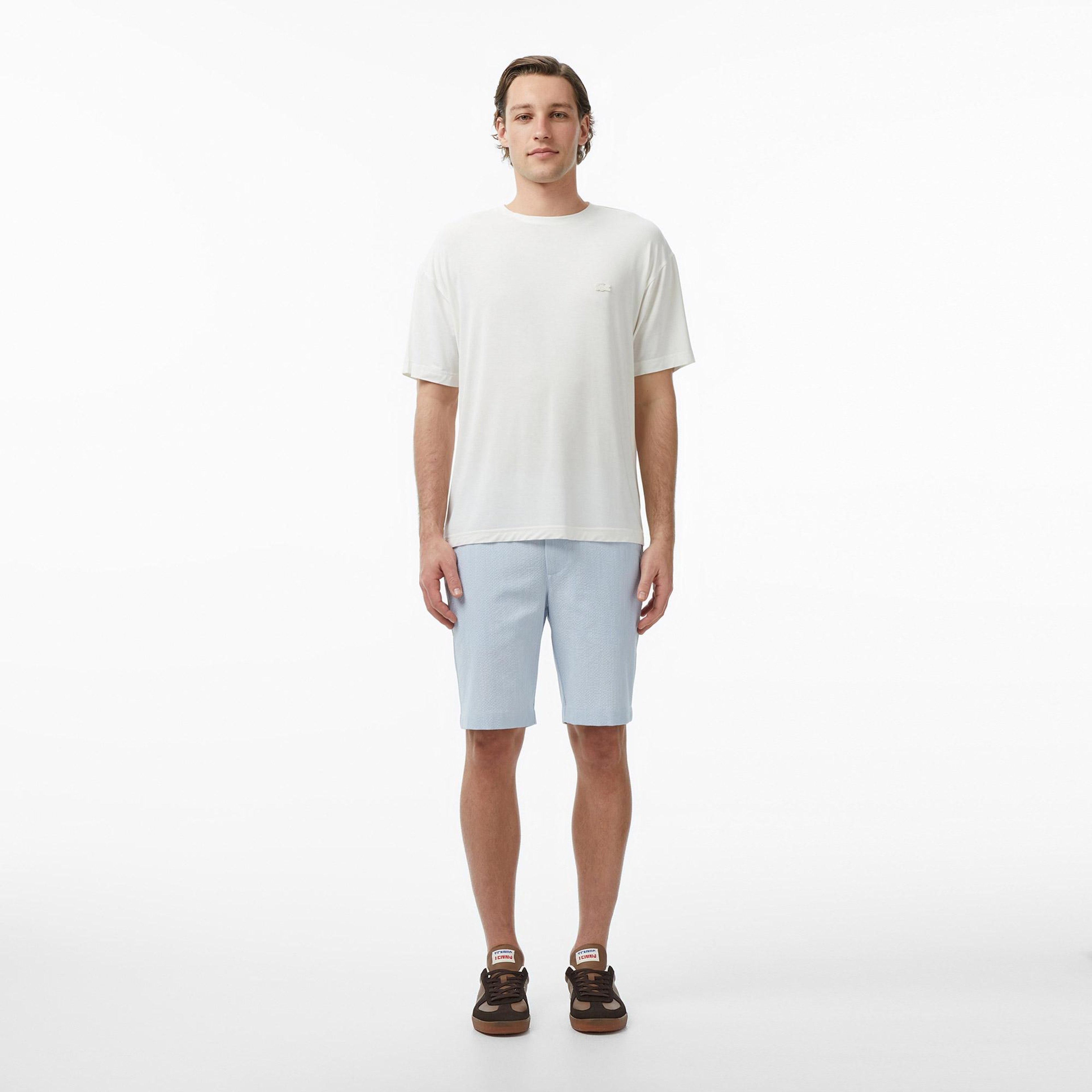 Erkek Relaxed Fit Bisiklet Yaka Beyaz T-Shirt