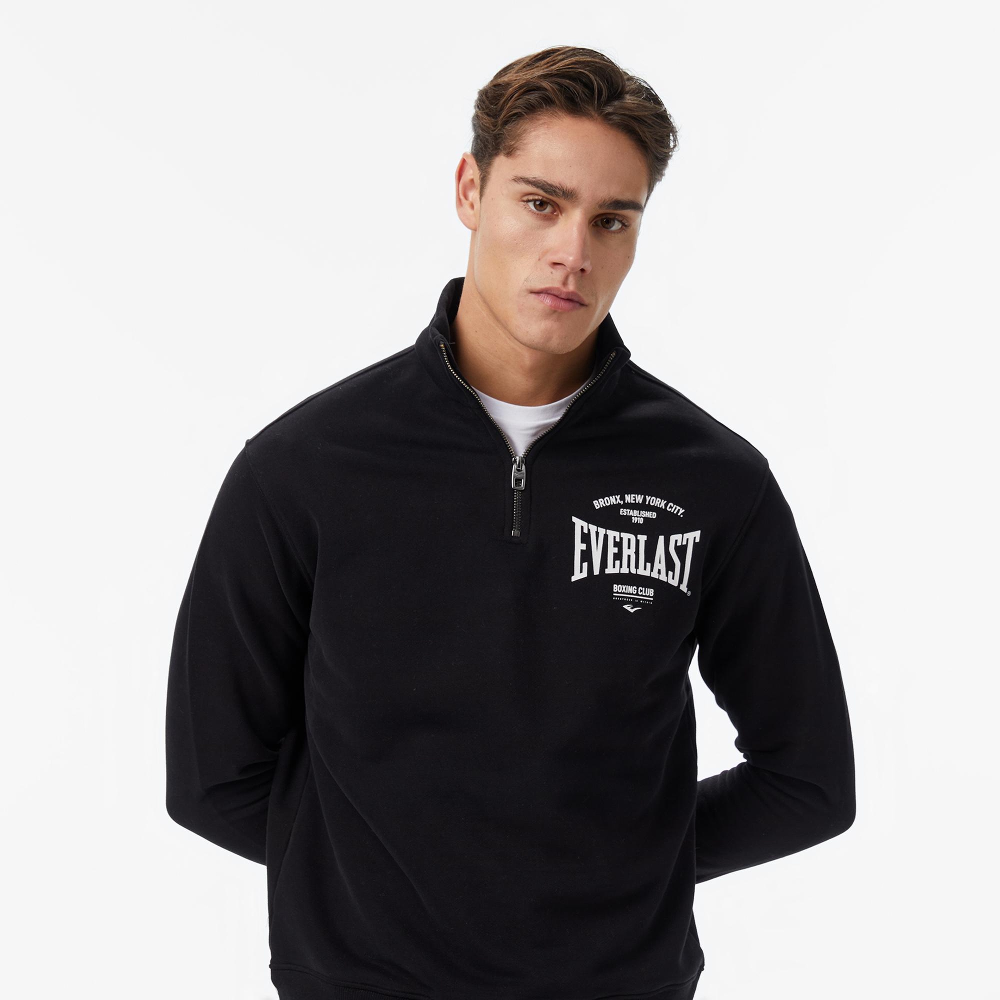 Everlast Bronx NYC Half Zip Regular Erkek Siyah Sweatshirt