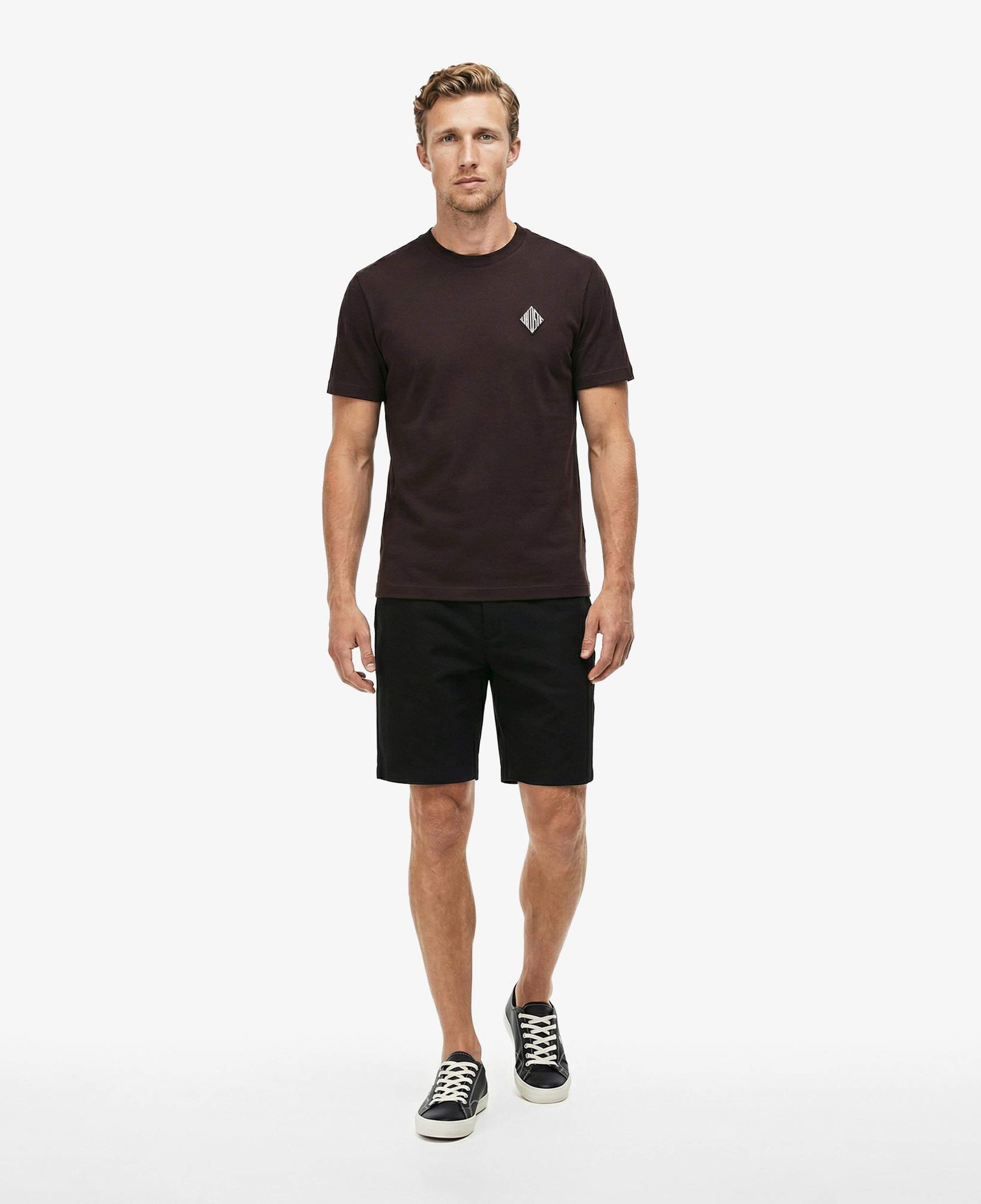 Erkek Tapered Fit Keten Siyah Bermuda Şort