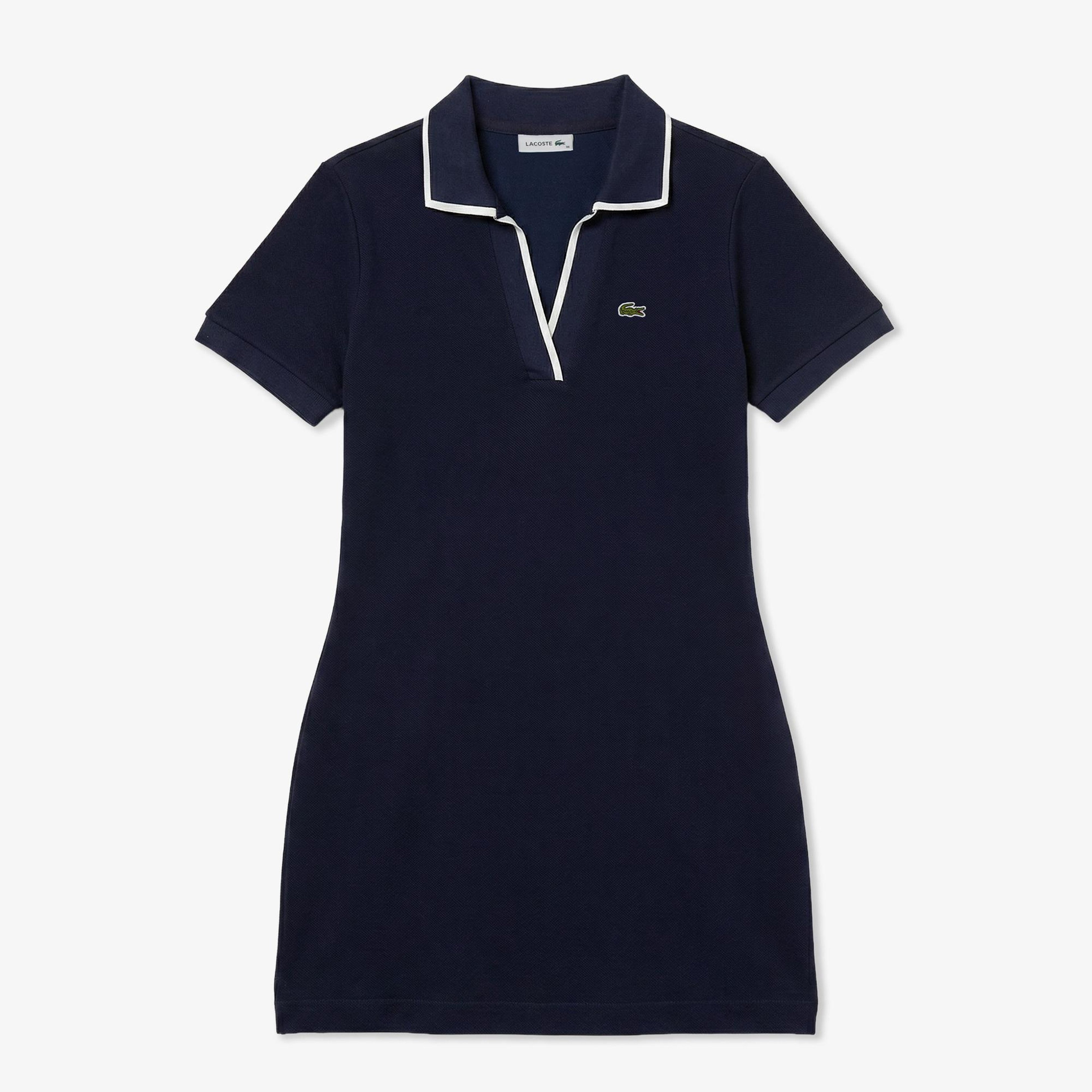 Kadın Classic Fit Kısa Kollu Polo Yaka Lacivert Elbise