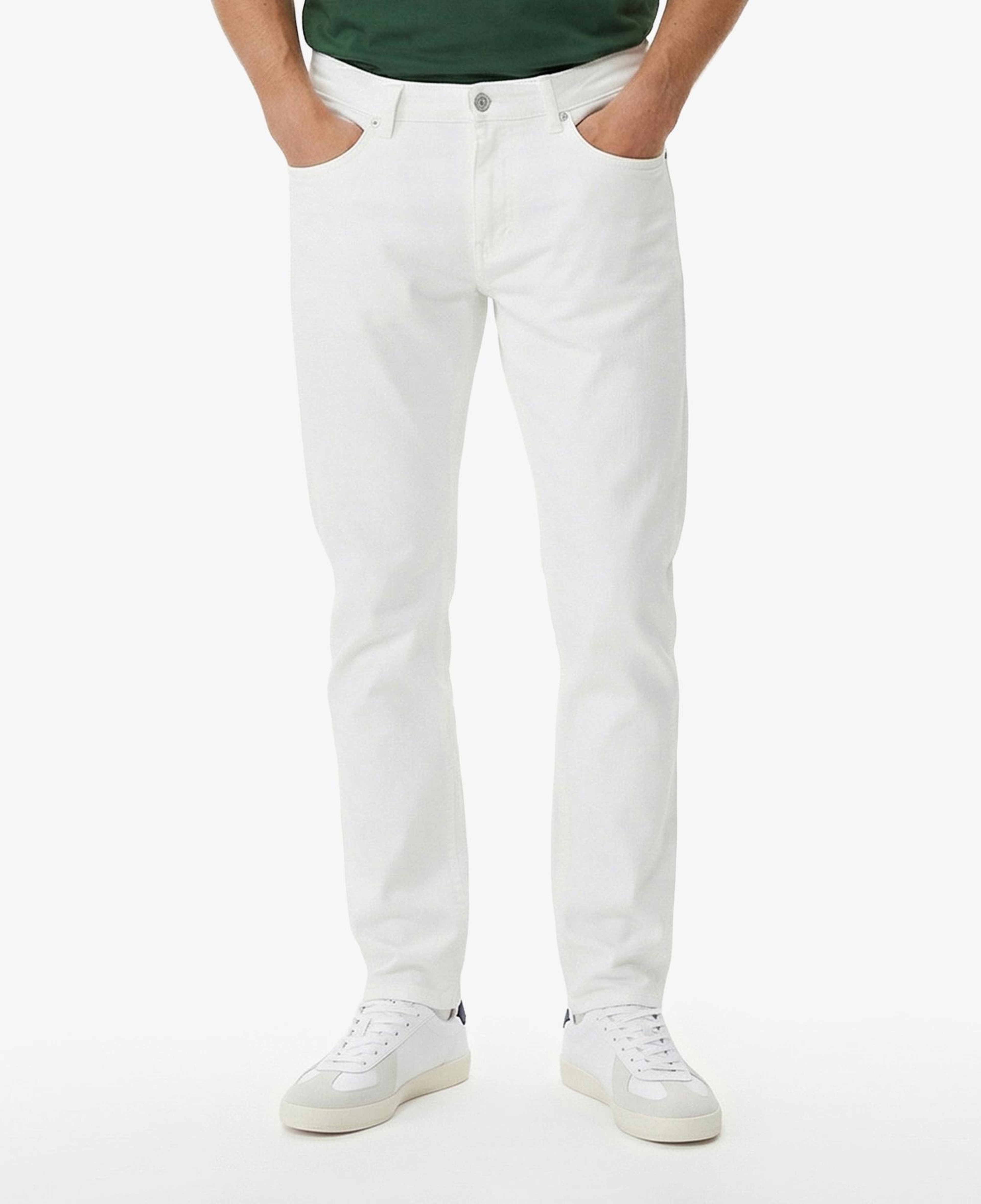 Erkek Slim Fit Beyaz Jean Pantolon