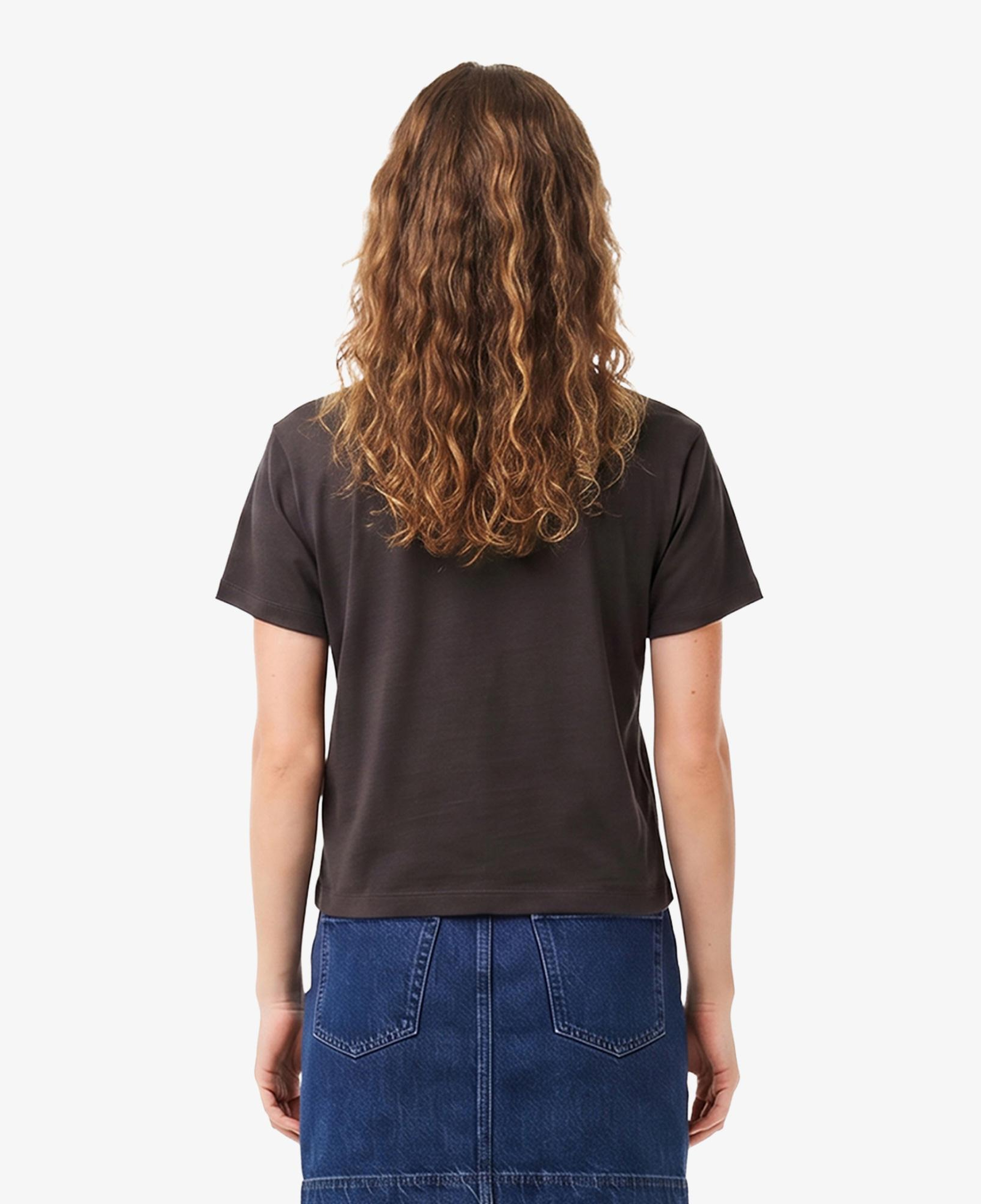 Kadın Loose Fit V Yaka Kahverengi T-Shirt