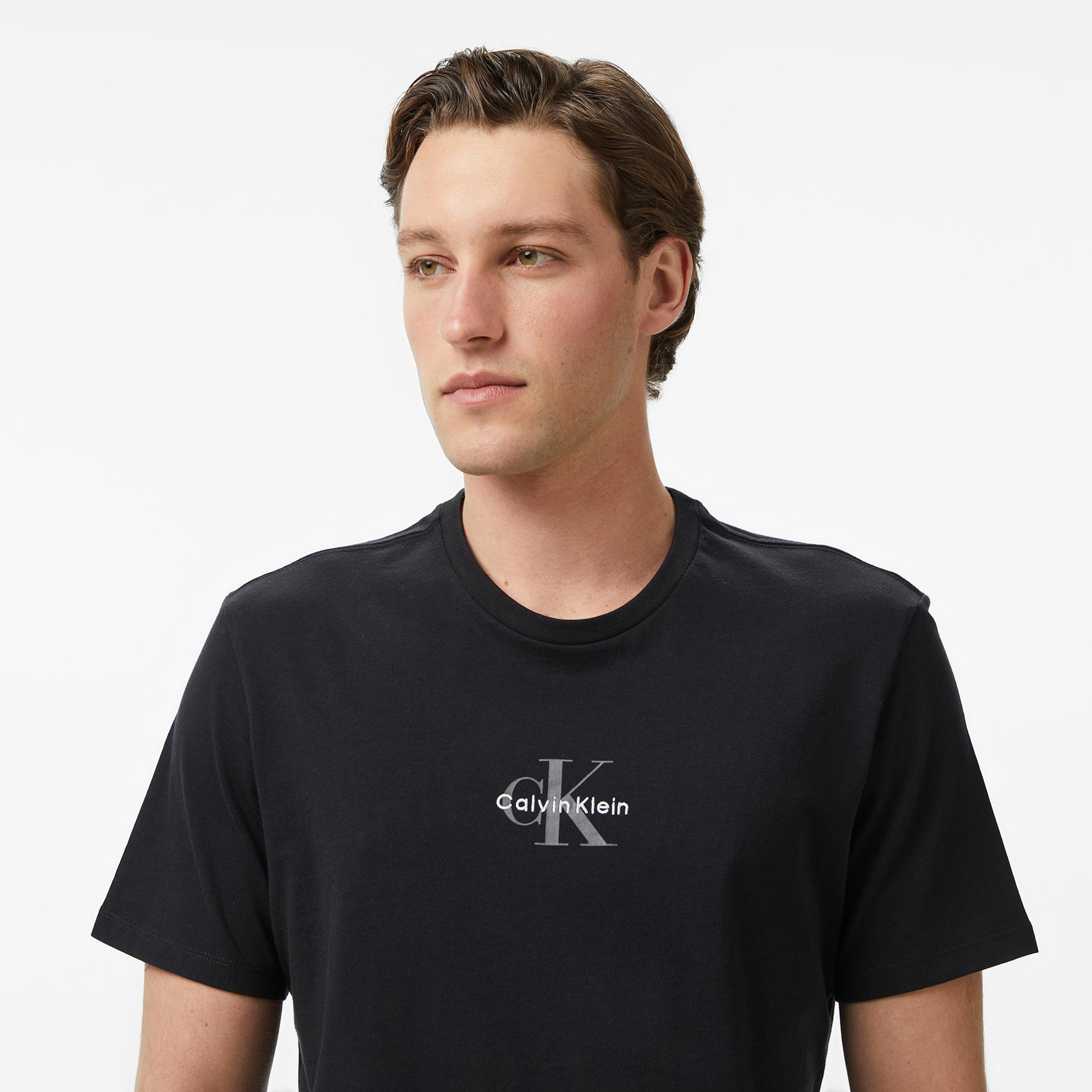 Calvin Klein 30S Micro Monologo Graphic Erkek Siyah T-Shirt