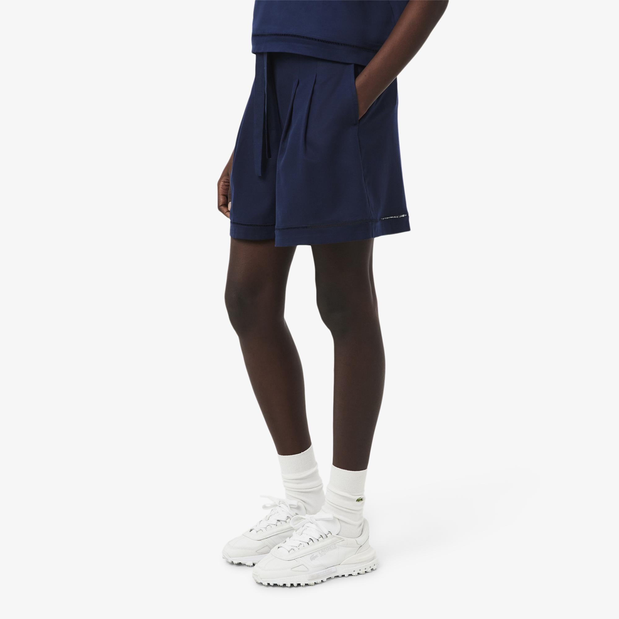 Kadın Oversize Fit Lacivert Bermuda Şort