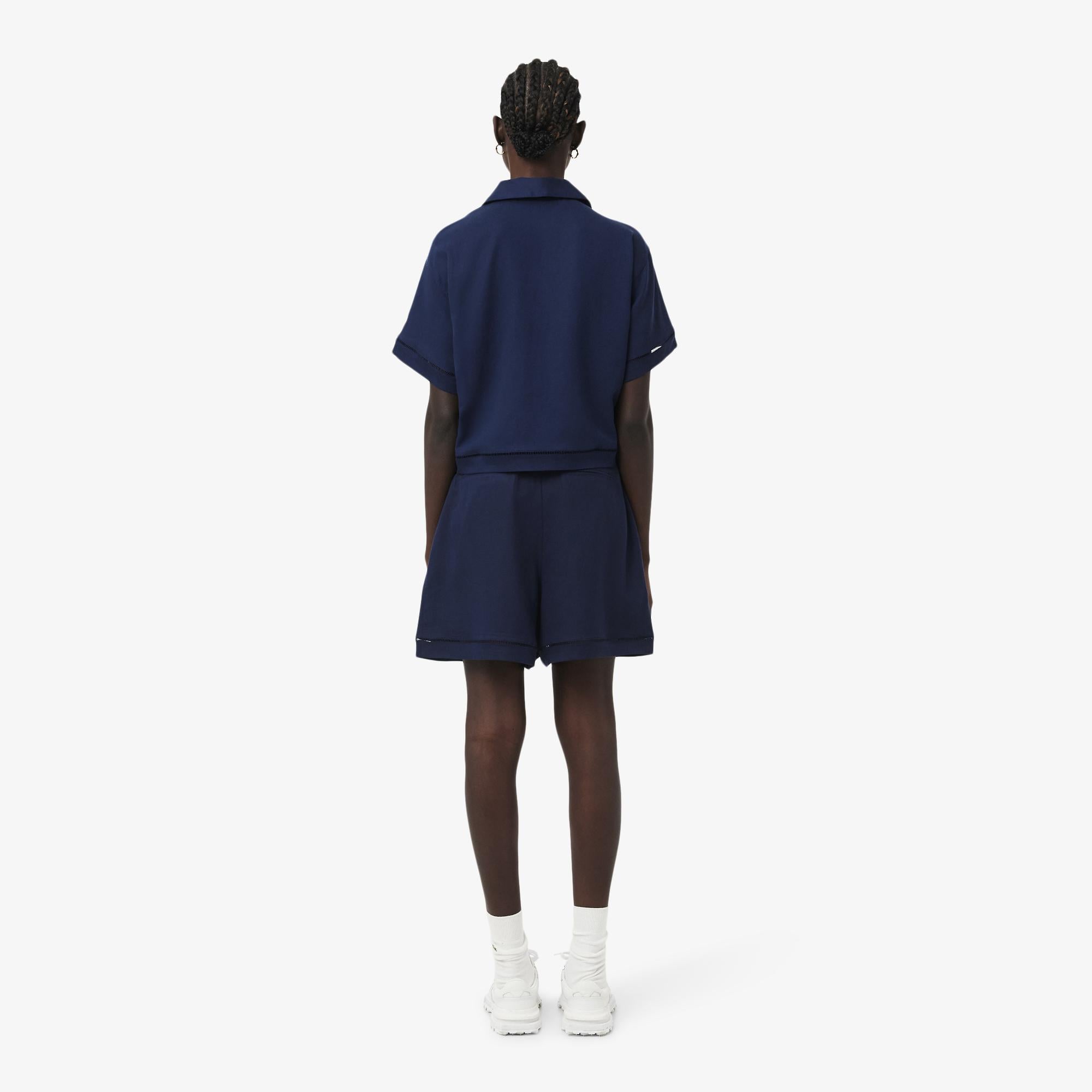 Kadın Oversize Fit Lacivert Bermuda Şort