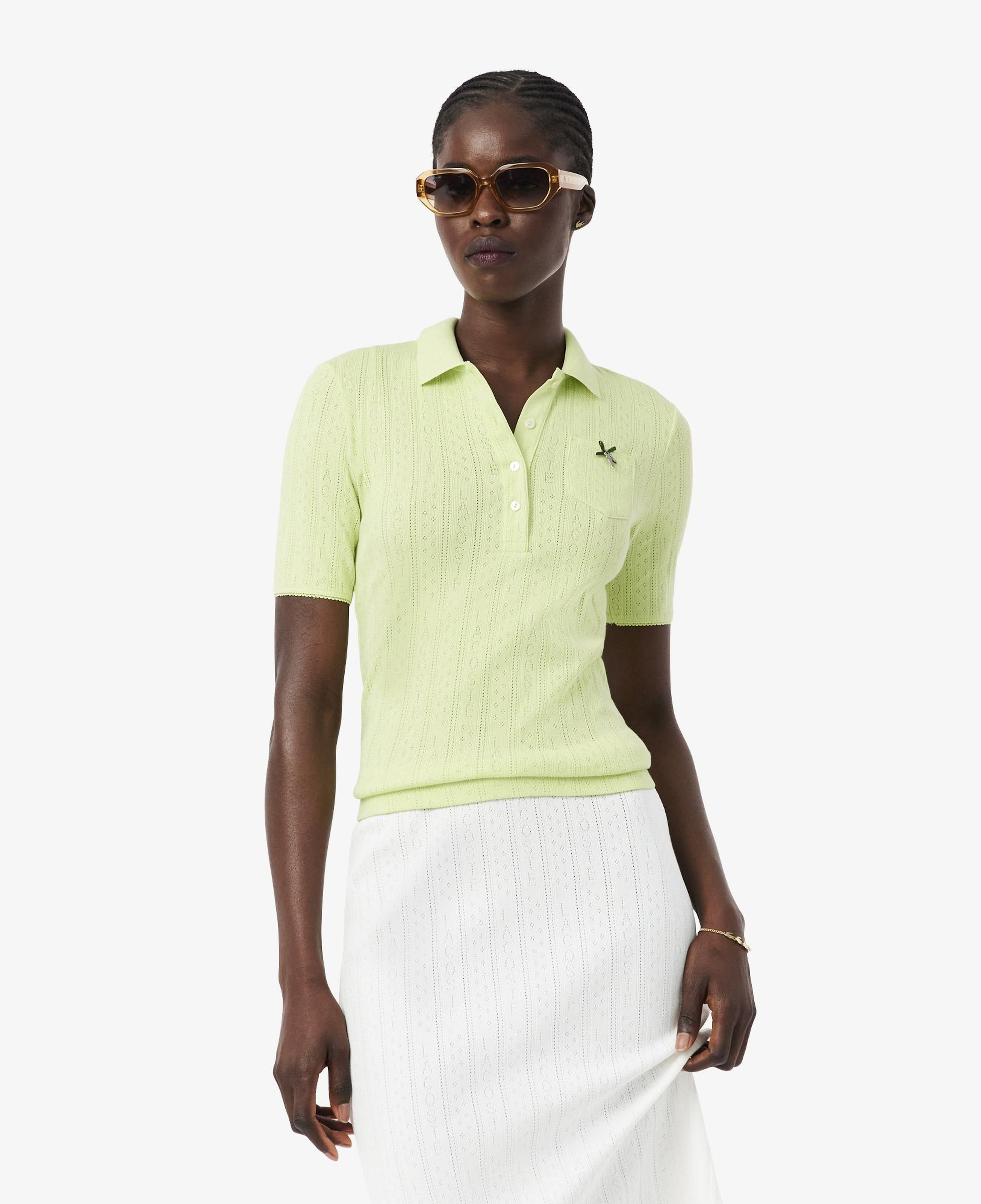 L.12.D Kadın Slim Fit Sarı Polo