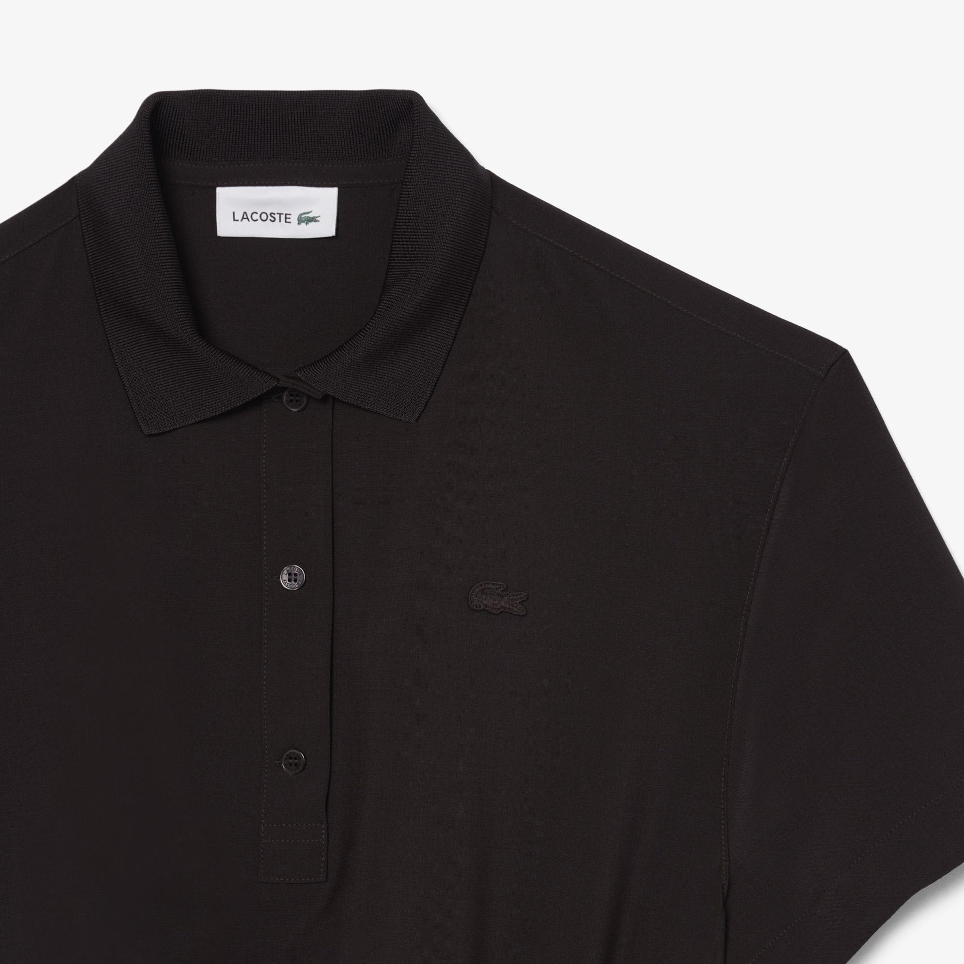 Kadın Regular Fit Kısa Kollu Polo Yaka Koyu Kahverengi Elbise