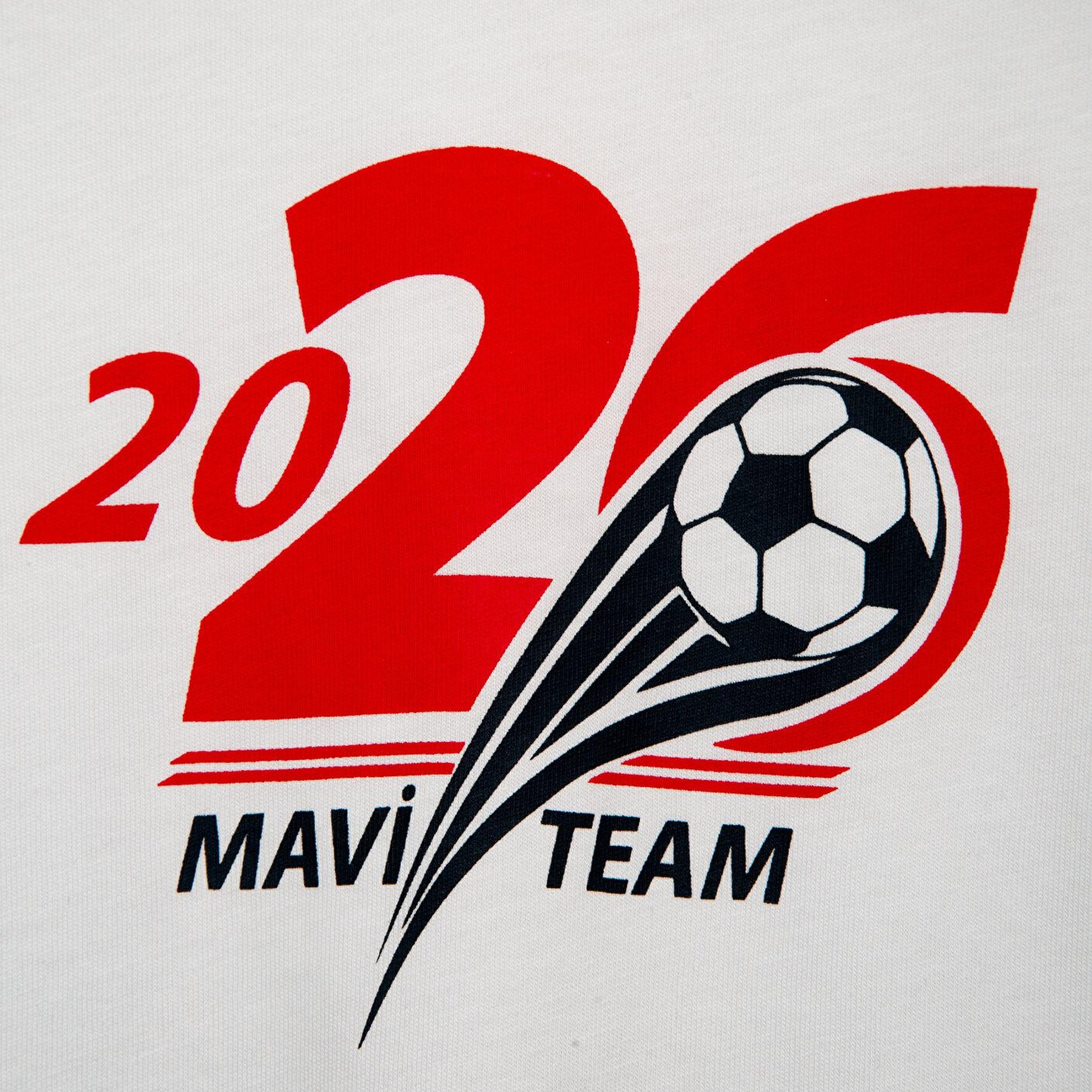 Mavi Team Mavi Futbol Koleksiyonu Baskılı Beyaz Tişört Loose Fit / Bol Rahat Kesim 0620253-620