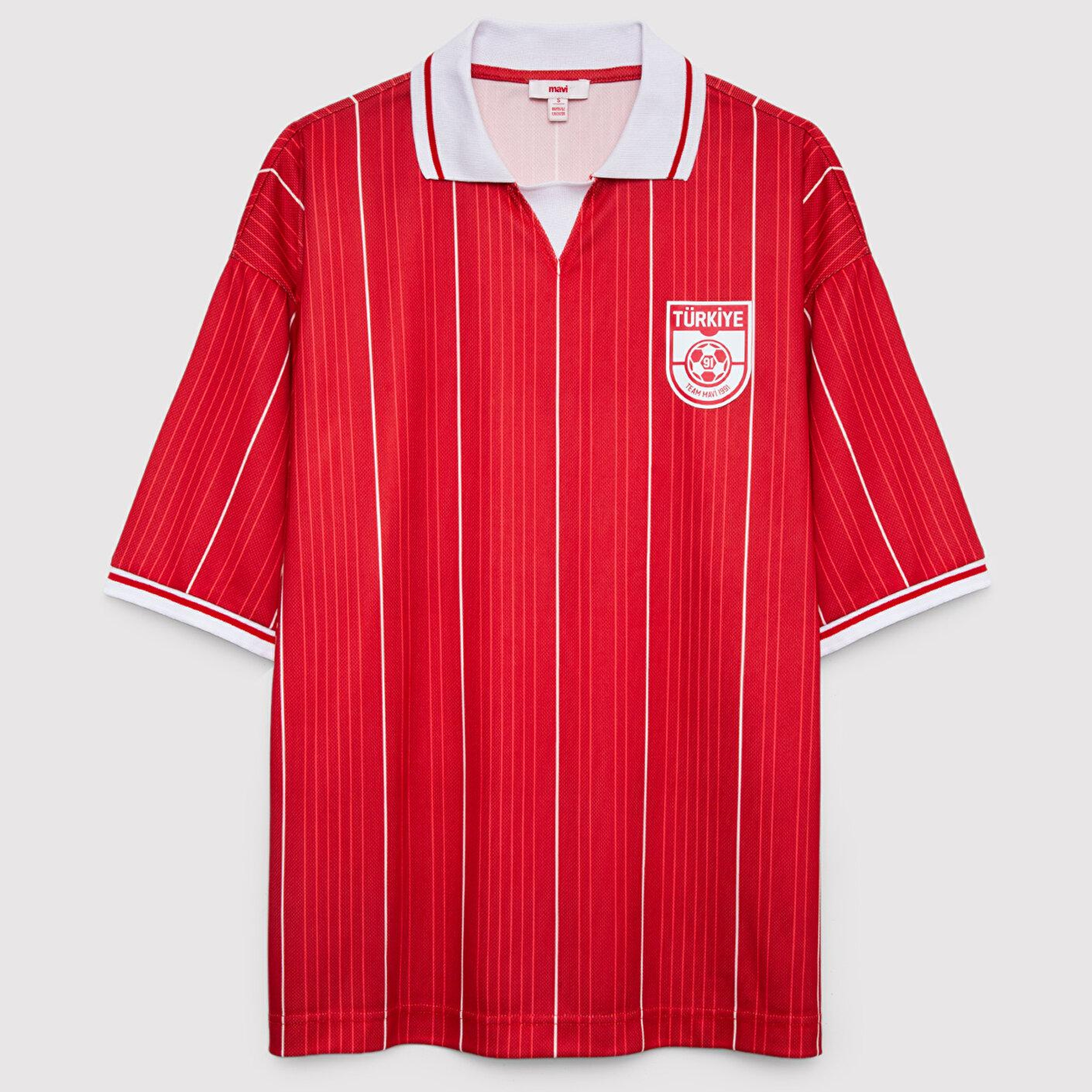 Mavi Team Mavi Futbol Koleksiyonu Türkiye Baskılı Kırmızı Forma Tişört Oversize / Geniş Kesim 1620324-A7304