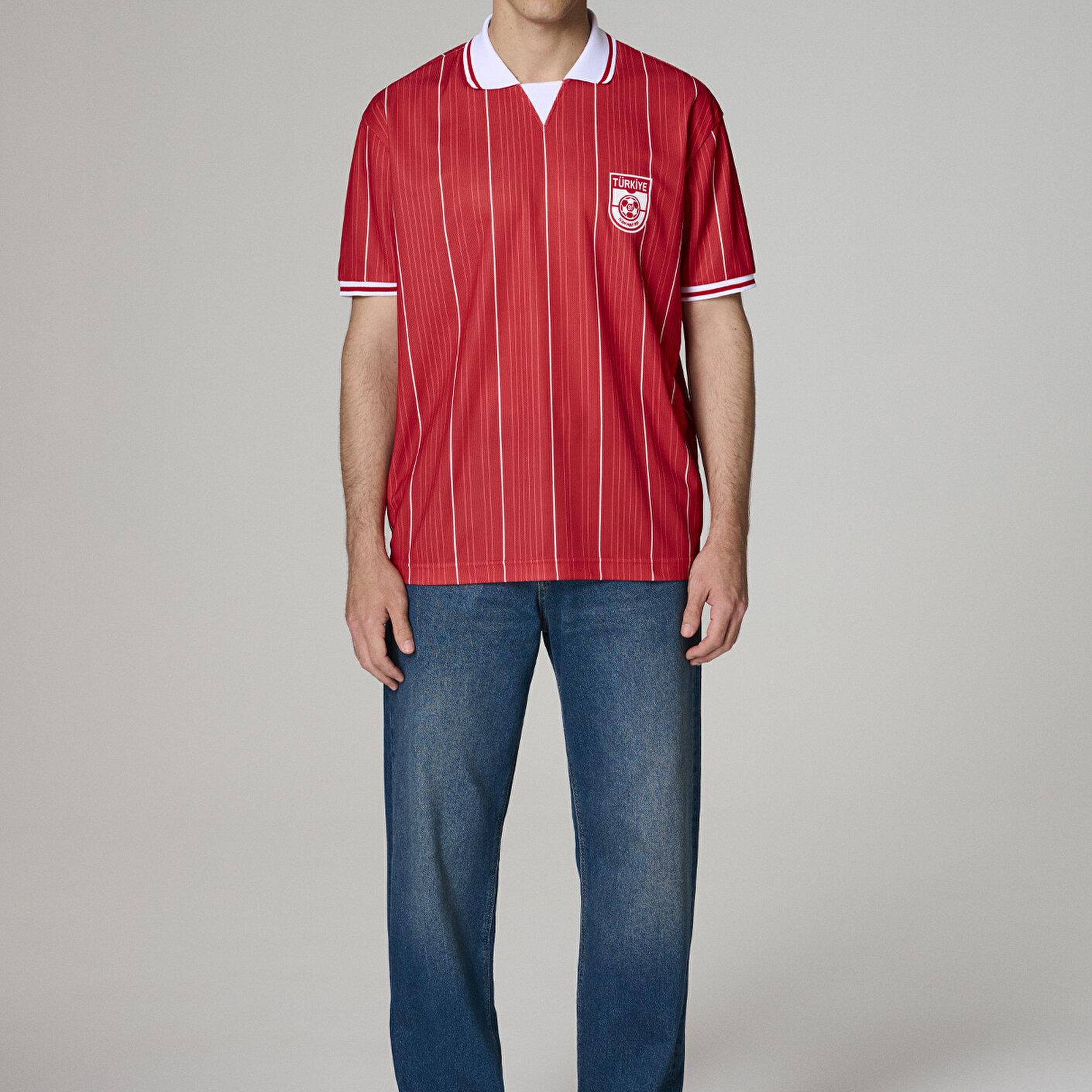 Mavi Team Mavi Futbol Koleksiyonu Türkiye Baskılı Kırmızı Erkek Forma Tişört Loose Fit / Bol Rahat Kesim 0620242-70477
