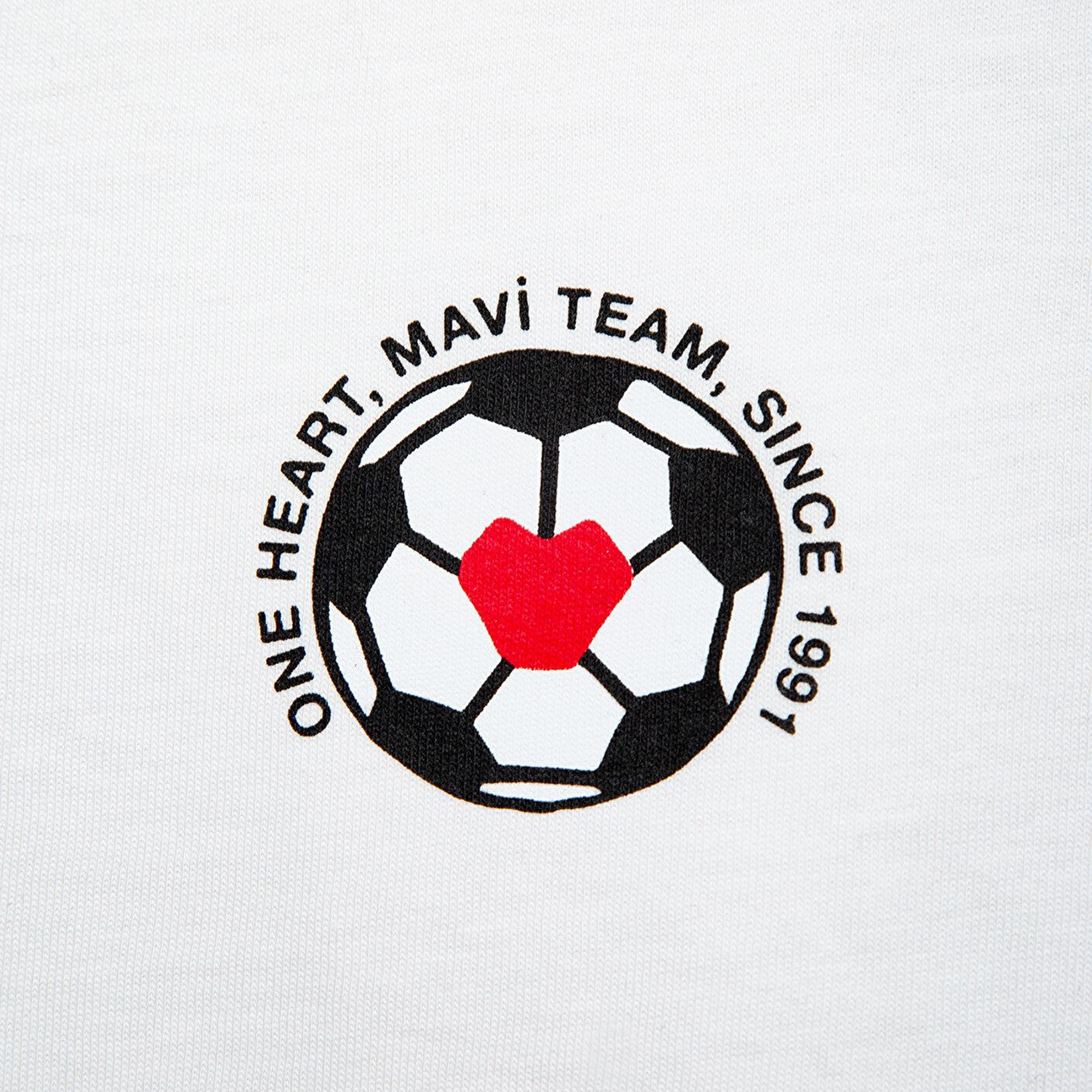 Mavi Team Mavi Futbol Koleksiyonu Baskılı Beyaz Tişört Regular Fit / Normal Kesim 0620256-620