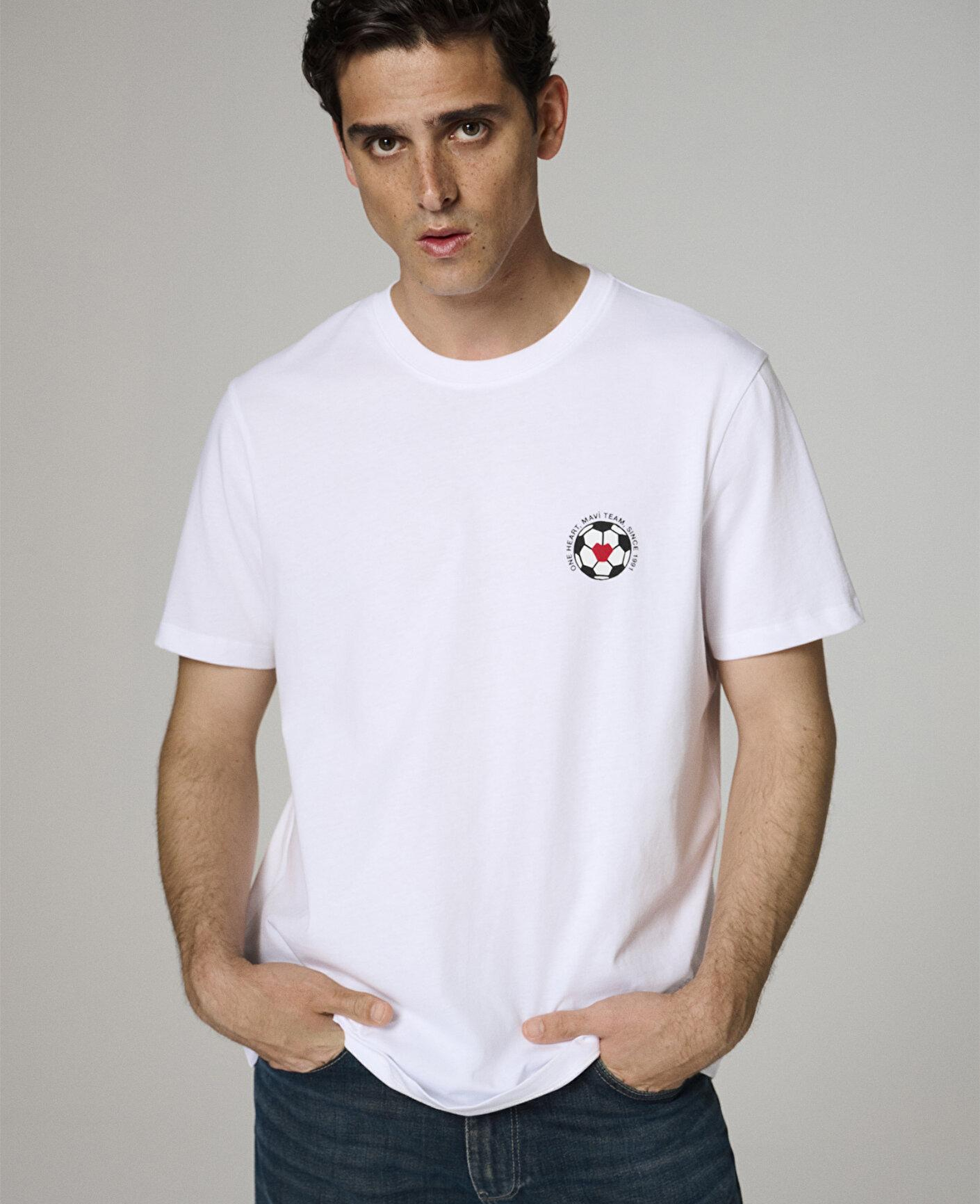 Mavi Team Mavi Futbol Koleksiyonu Baskılı Beyaz Tişört Regular Fit / Normal Kesim 0620256-620
