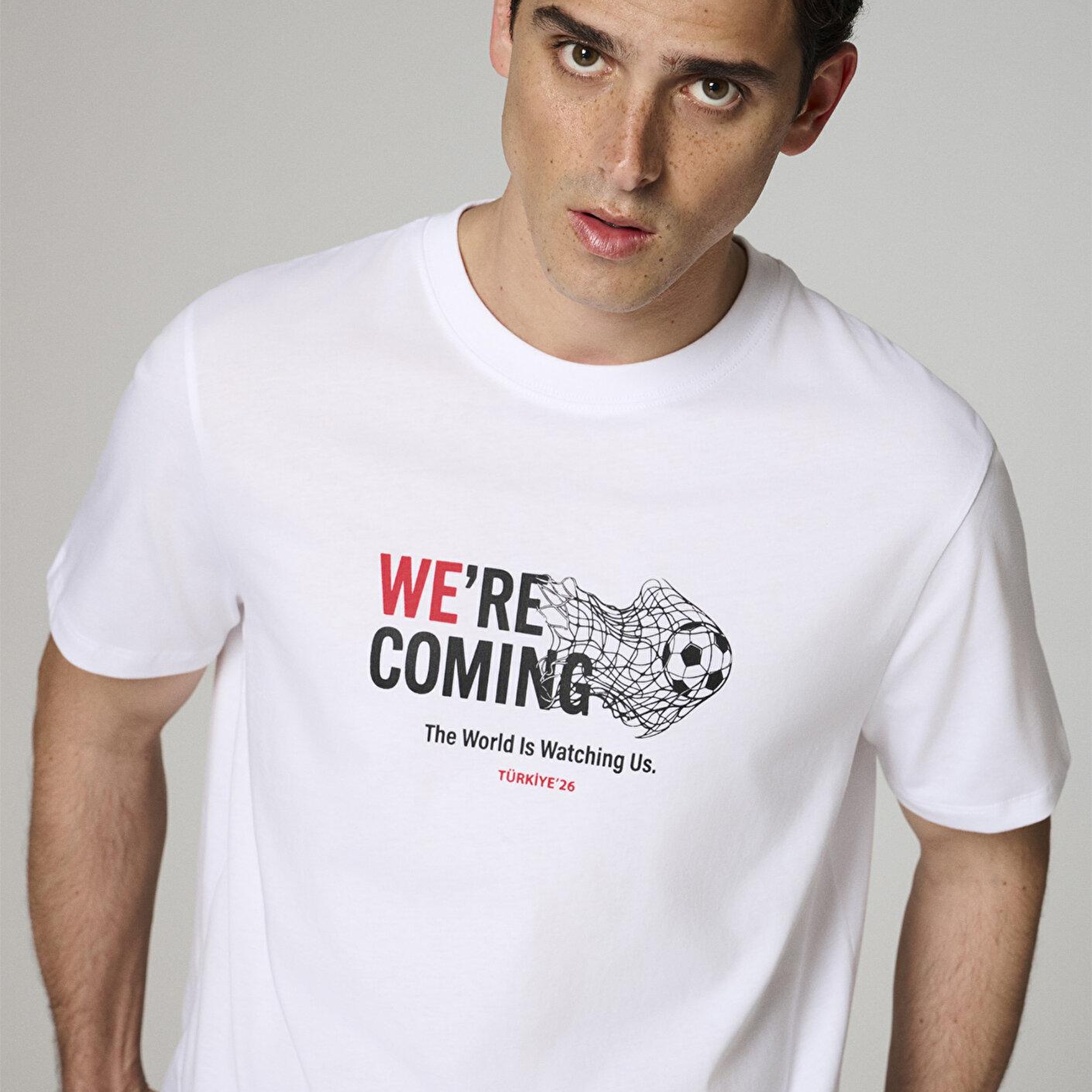 Mavi Team Mavi Futbol Koleksiyonu Baskılı Beyaz Tişört Regular Fit / Normal Kesim 0620255-620