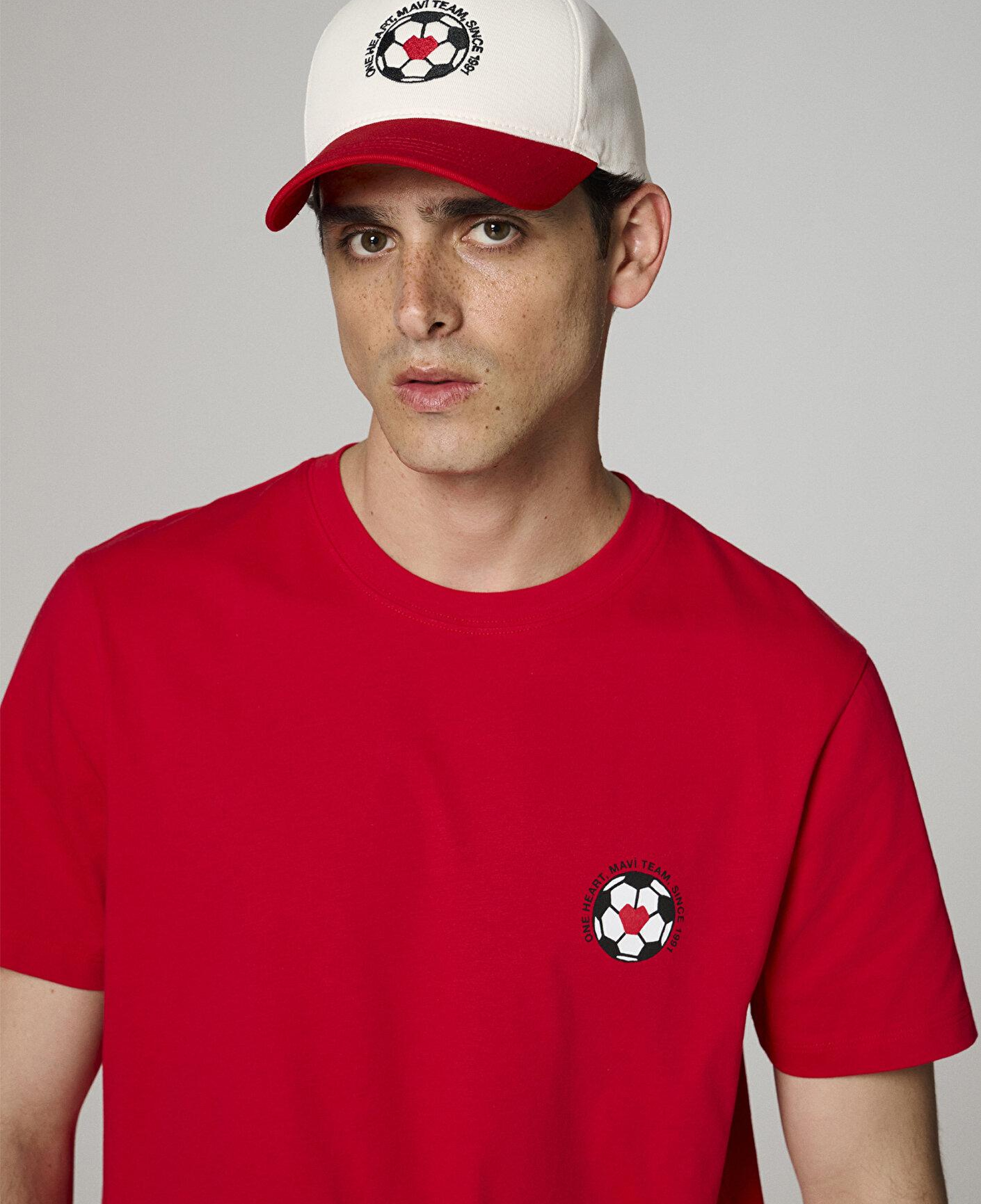 Mavi Team Mavi Futbol Koleksiyonu Baskılı Kırmızı Tişört Regular Fit / Normal Kesim 0620256-70477