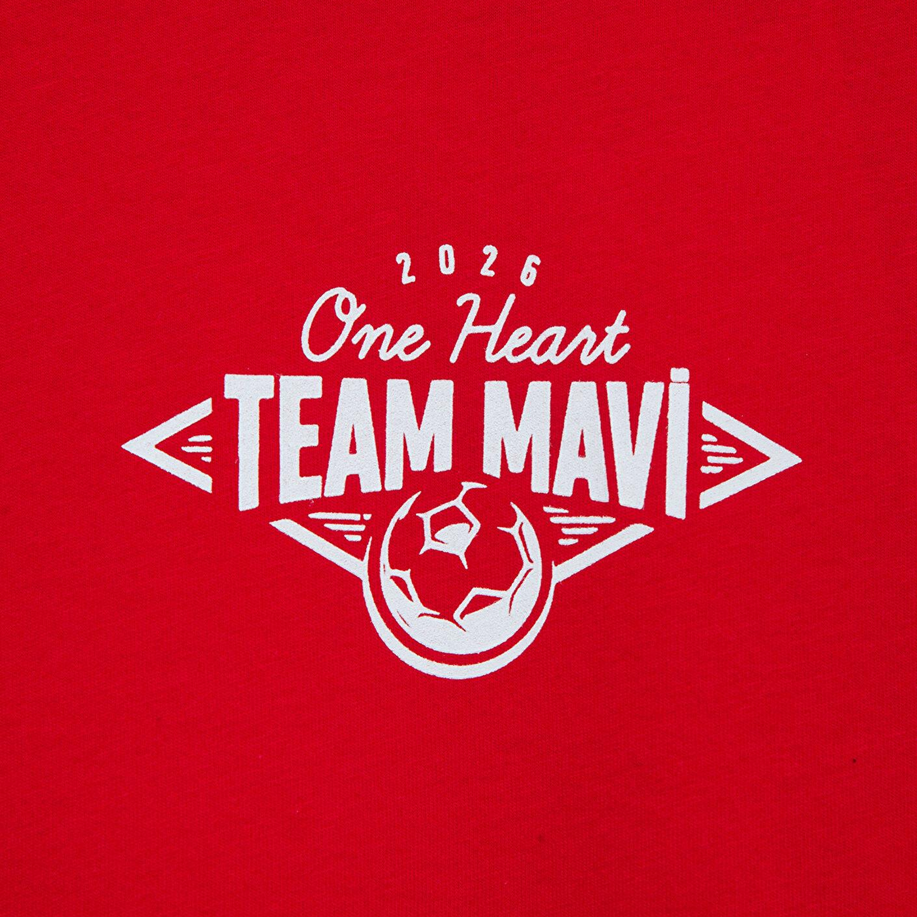 Mavi Team Mavi Futbol Koleksiyonu Baskılı Kırmızı Tişört Loose Fit / Bol Rahat Kesim 0620252-70477